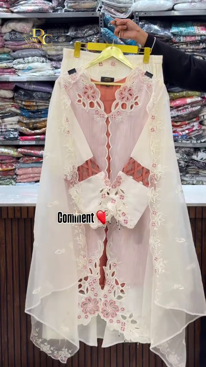 Luxury Peach Lace Embroidered Suit Set – Premium Partywear Collection