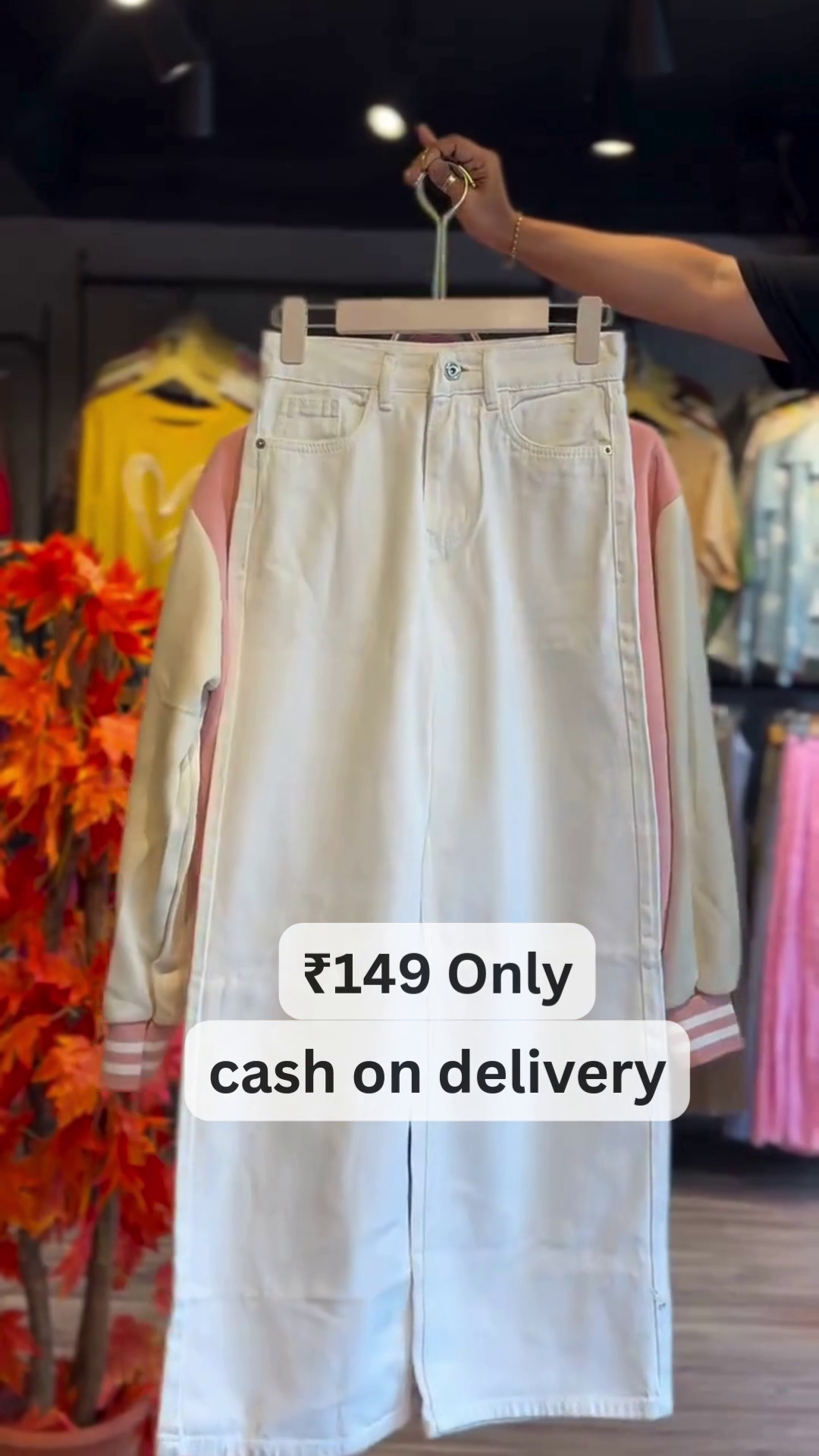 Trendy Pink & White Varsity Jacket Set – Sporty Chic at ₹149