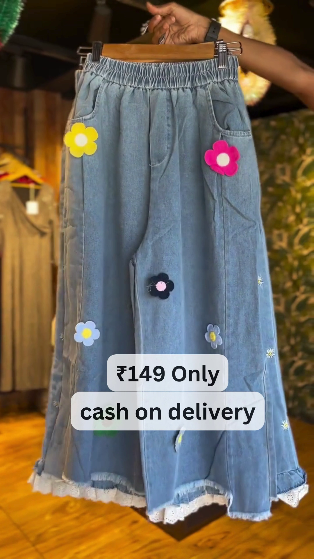 Stylish Denim Wide-Leg Palazzo Pants – Comfort Meets Elegance