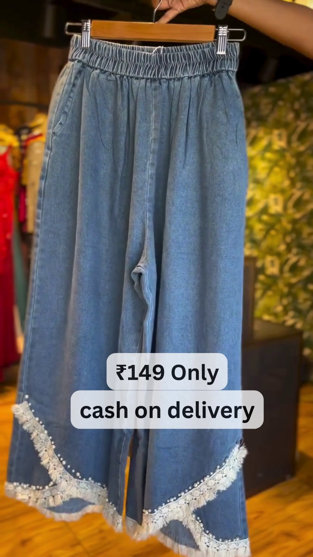 Stylish Denim Wide-Leg Palazzo Pants – Comfort Meets Elegance