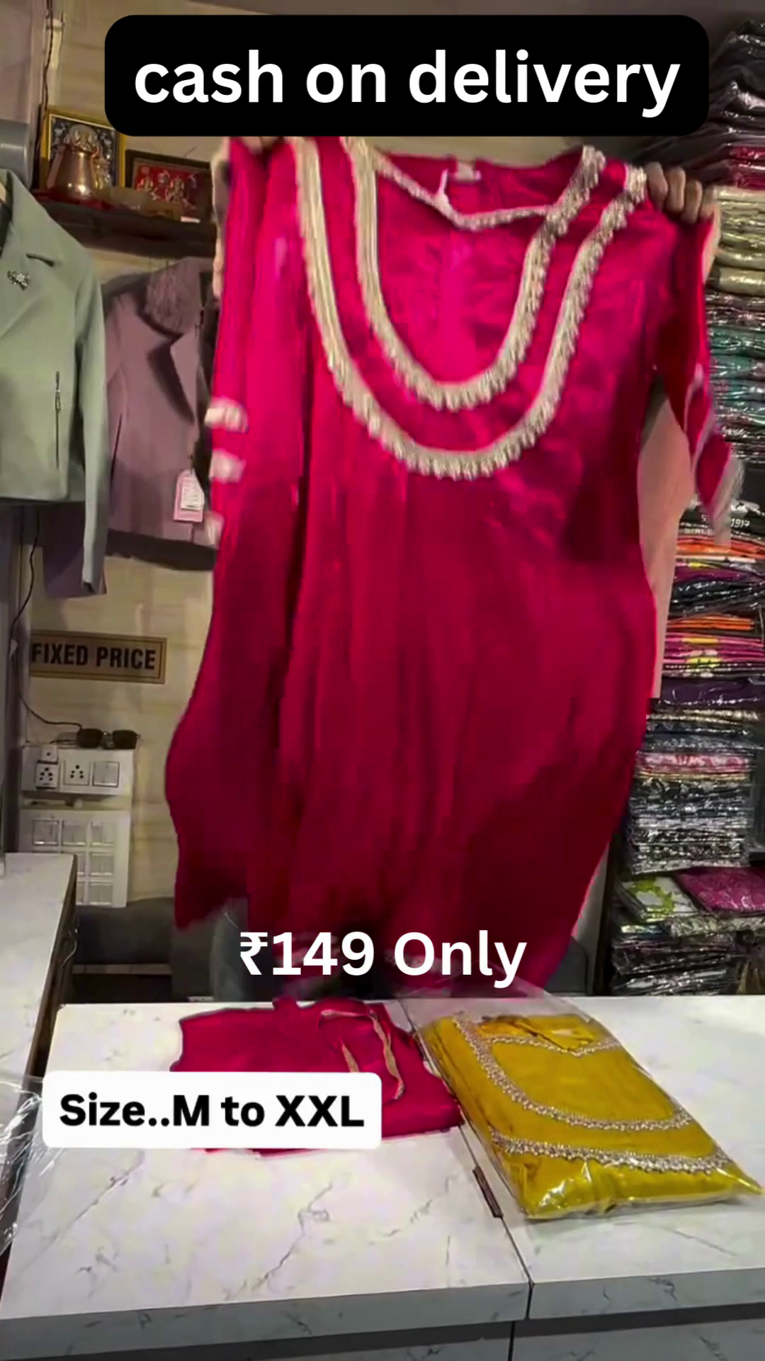 Elegant Yellow Embroidered Dress – Festive Charm at ₹149 with Cash on Delivery