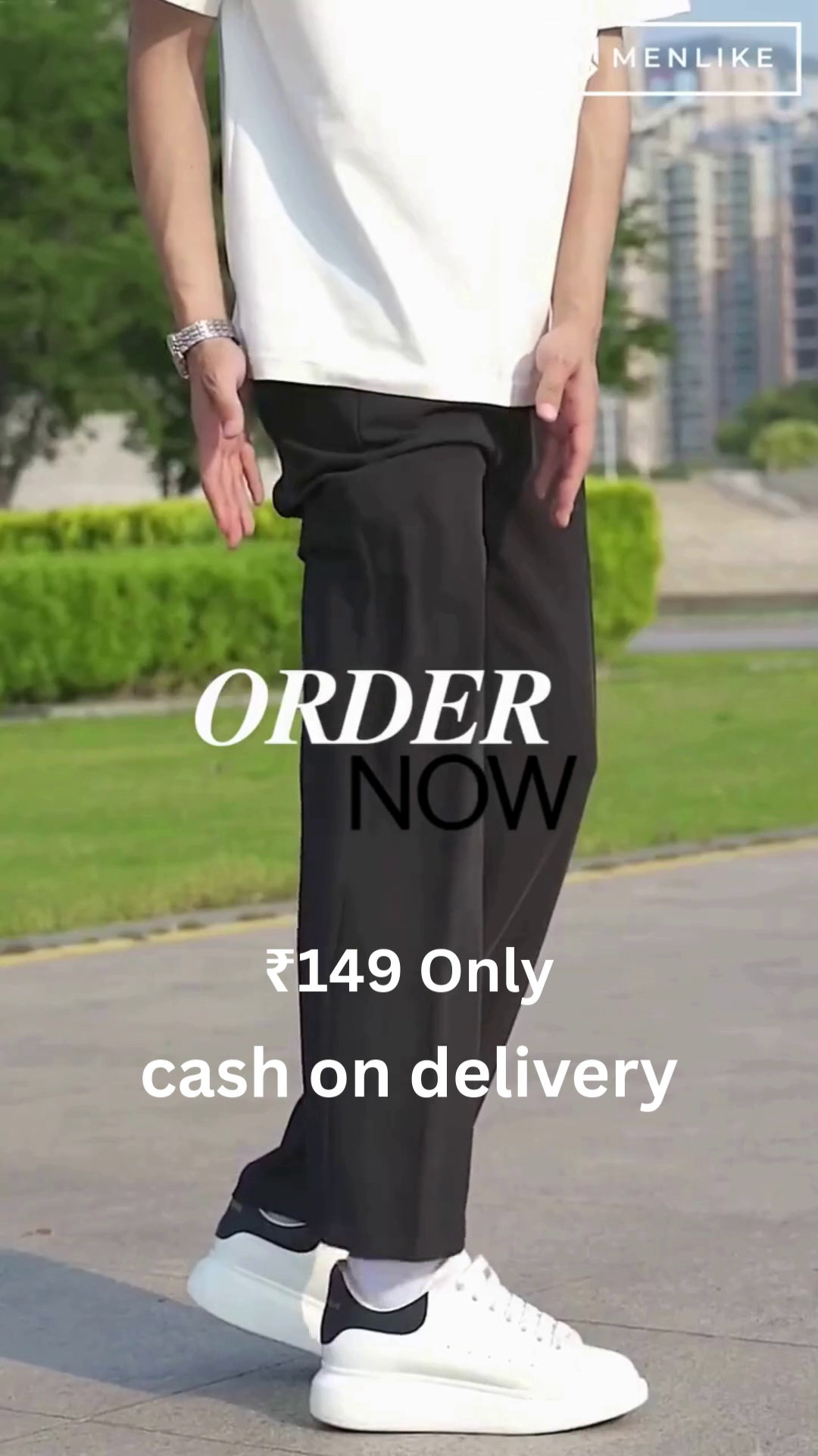 Premium Black Trousers – Minimal Street Style at ₹149 | Order Now with Cash on Delivery