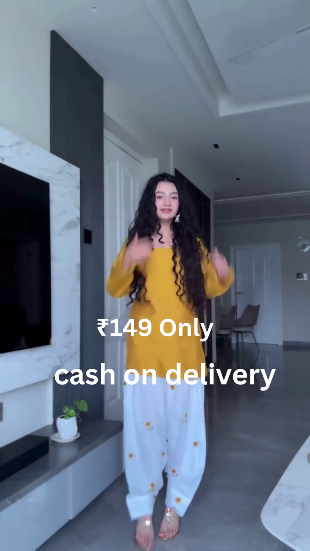 Minimal Blue Kurta with White Palazzo – Elegant Everyday Ethnic Wear