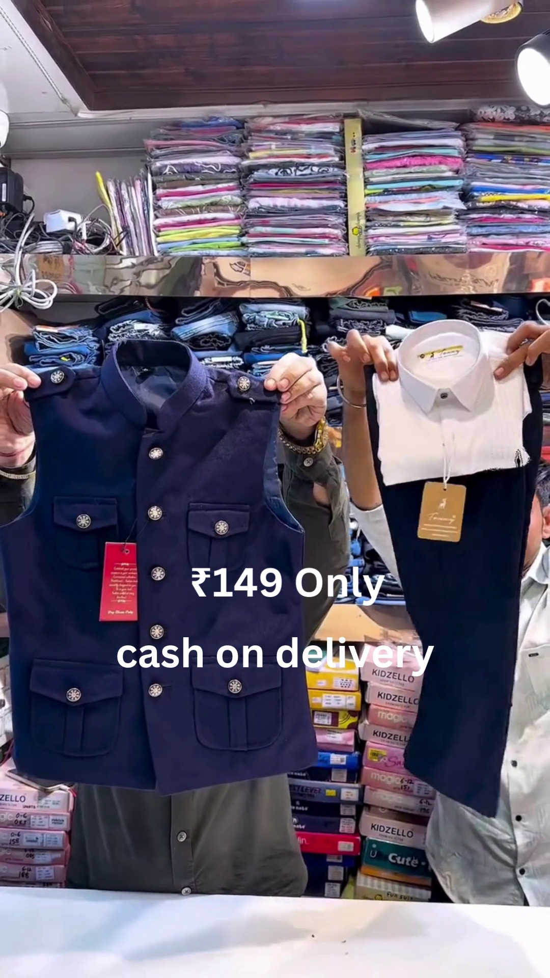 Kids Formal Ethnic Set – Smart Navy Waistcoat Outfit