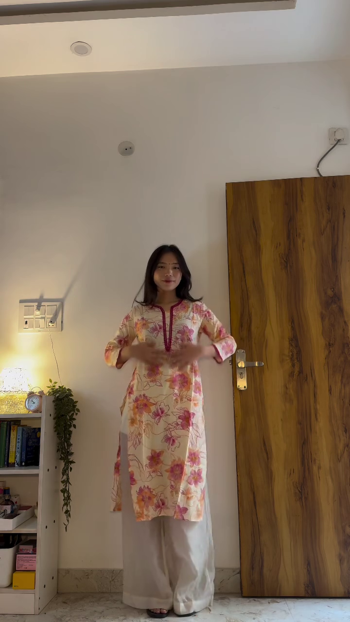 Elegant Blue Printed Kurta with White Palazzo – Effortless Everyday Grace