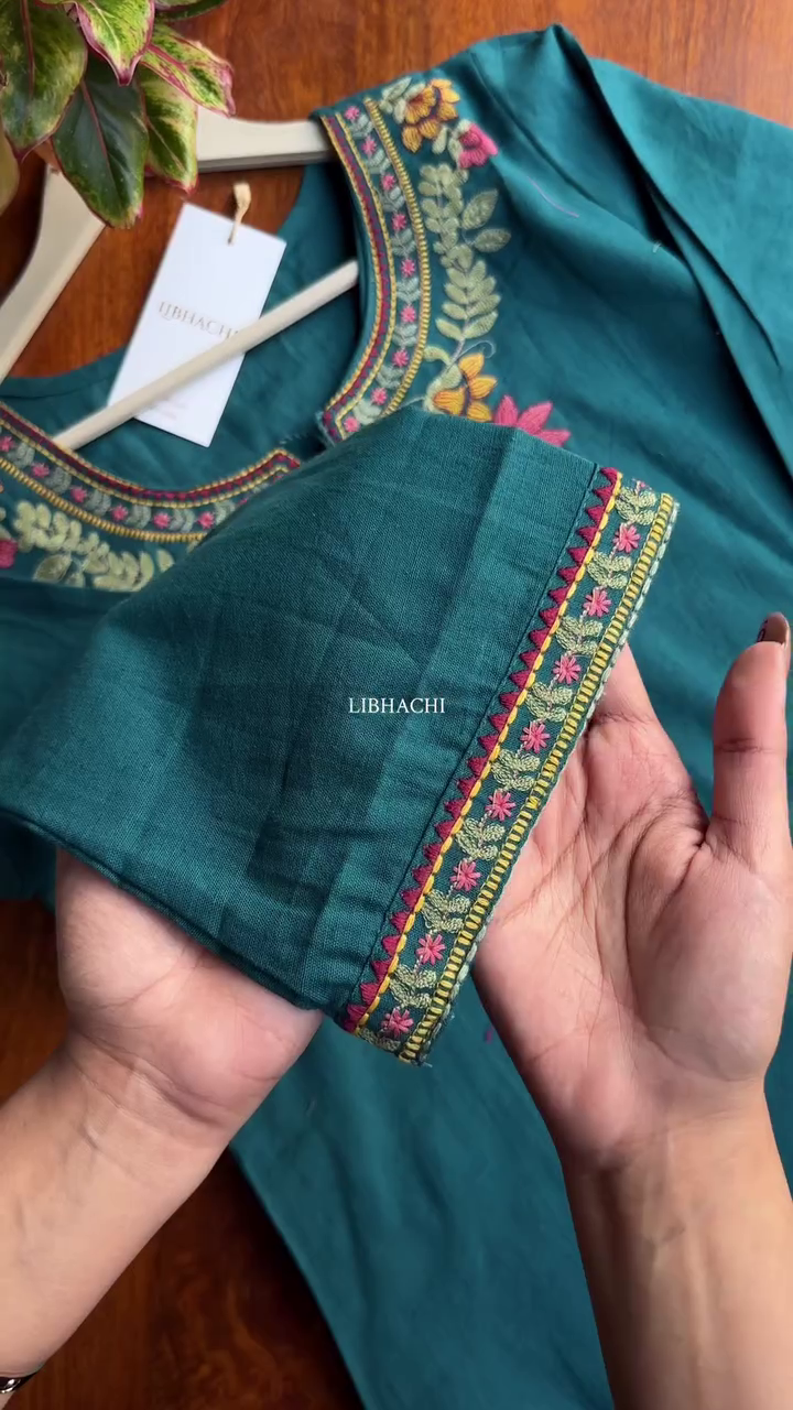 Black Floral Embroidered Kurta – Vibrant Handcrafted Charm