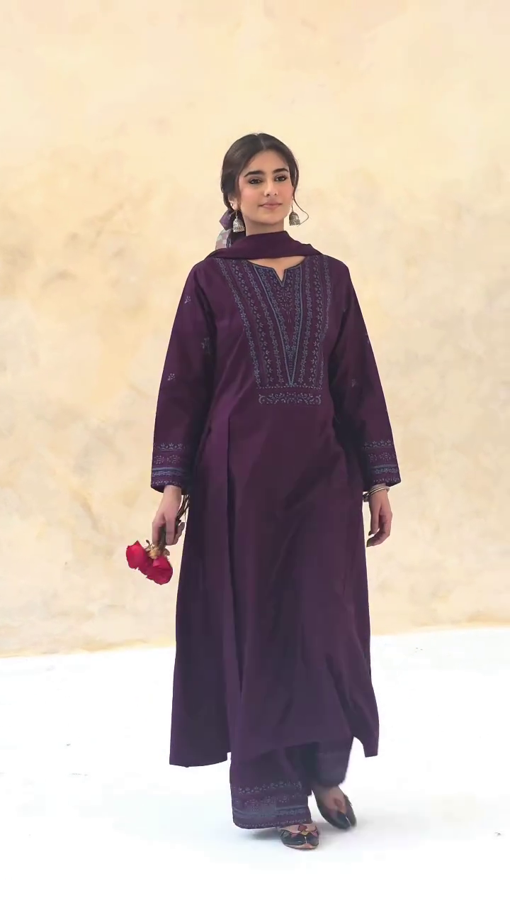 Royal Purple Straight Suit Set – Classic Minimal Elegance