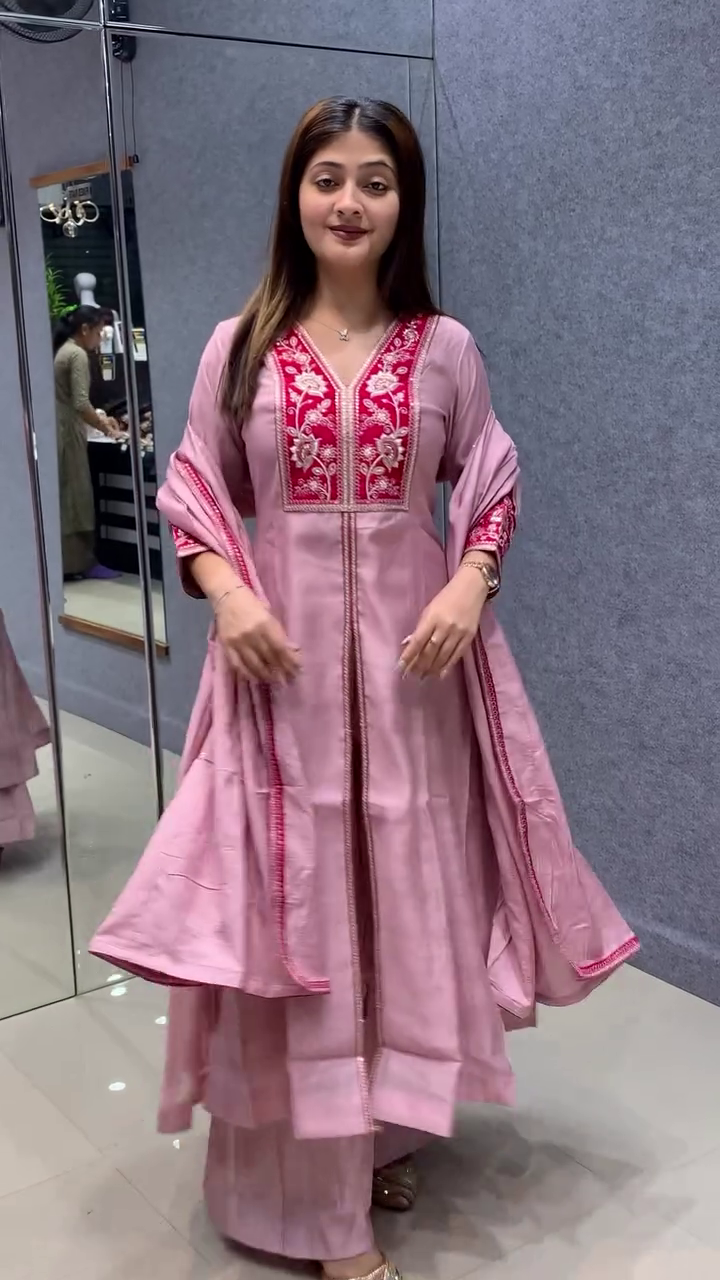 Blush Pink Embroidered Anarkali – Feminine Festive Delight