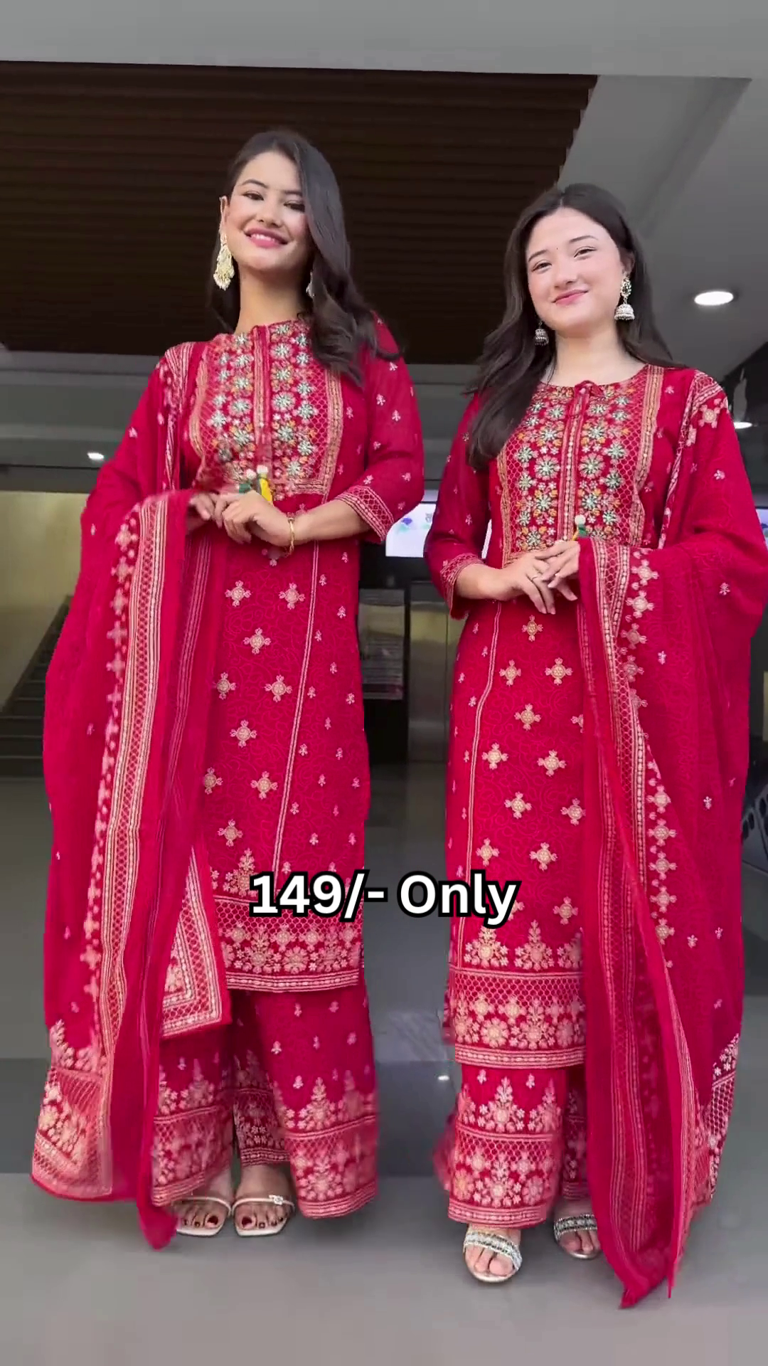 Royal Red Embroidered Suit Set 