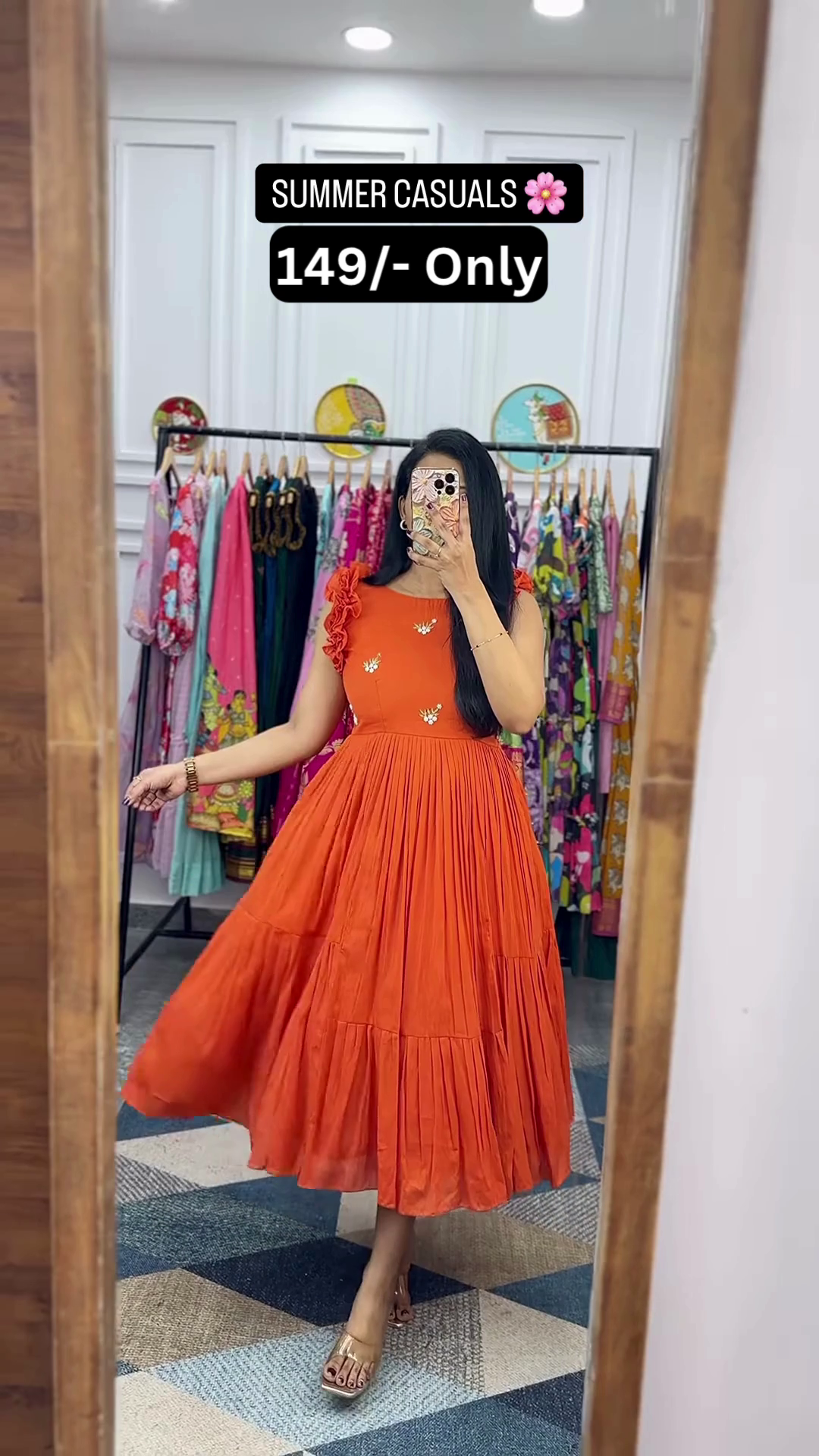 Summer Casual Printed Anarkali Dress 