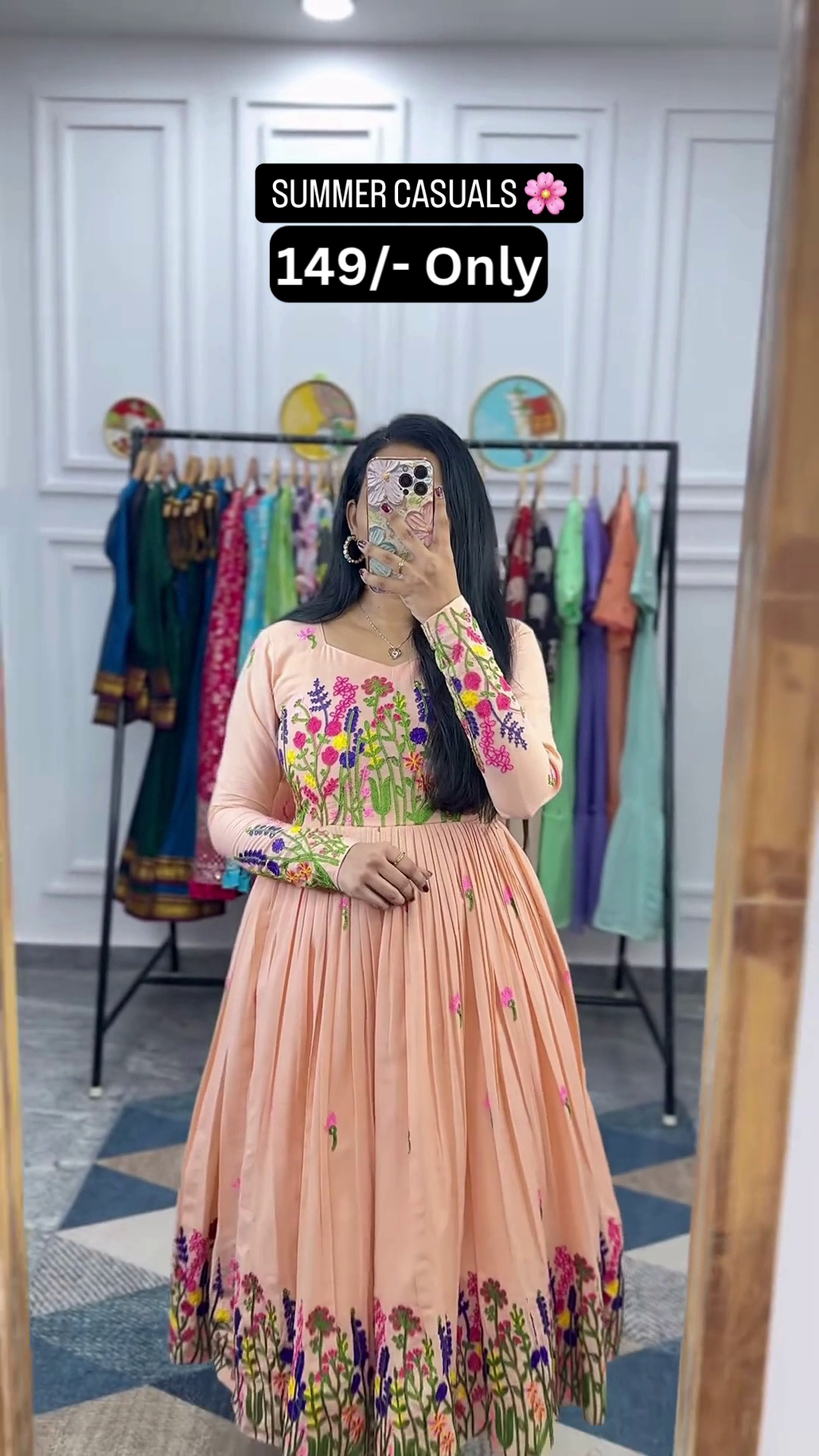 Summer Casual Printed Anarkali Dress 