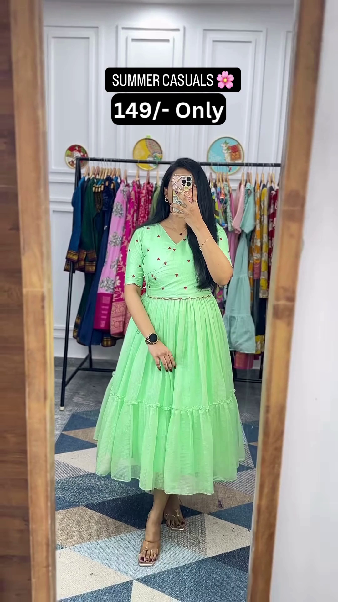 Summer Casual Printed Anarkali Dress 