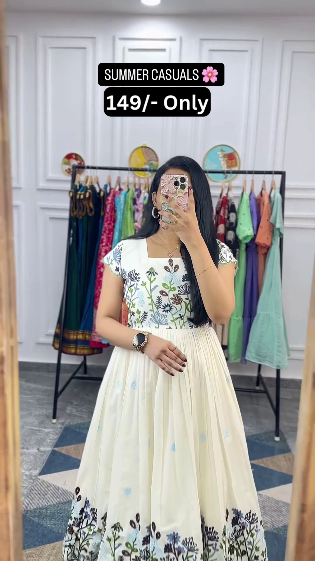 Summer Casual Printed Anarkali Dress 