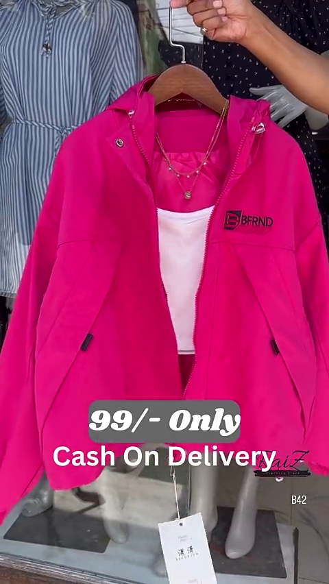 Hot Pink Zip-Up Jacket Set 