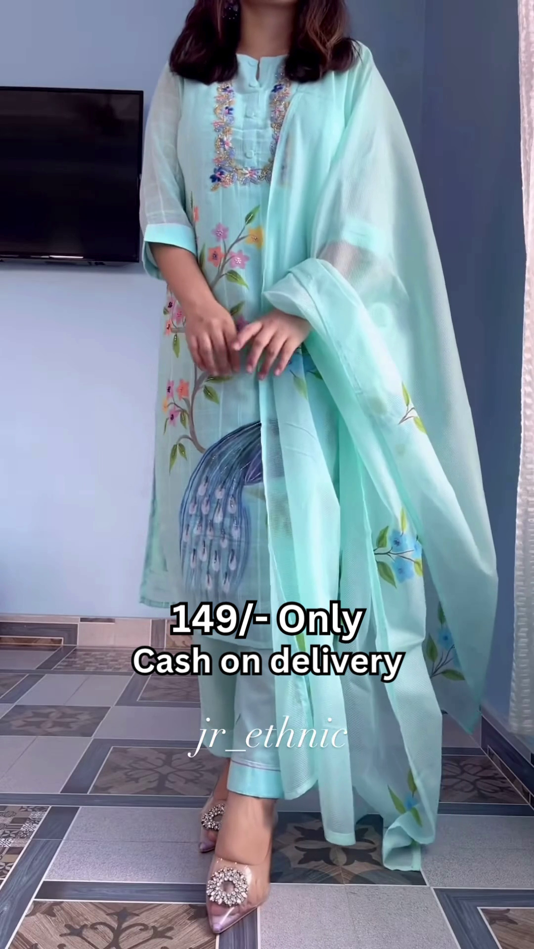 Peacock Printed Ethnic Suit 