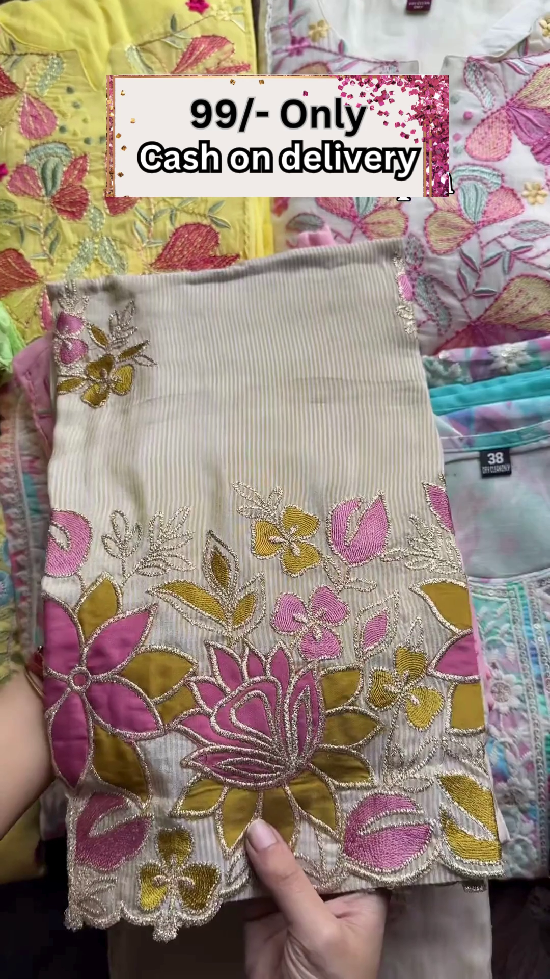 Elegant Lavender Embroidered Suit