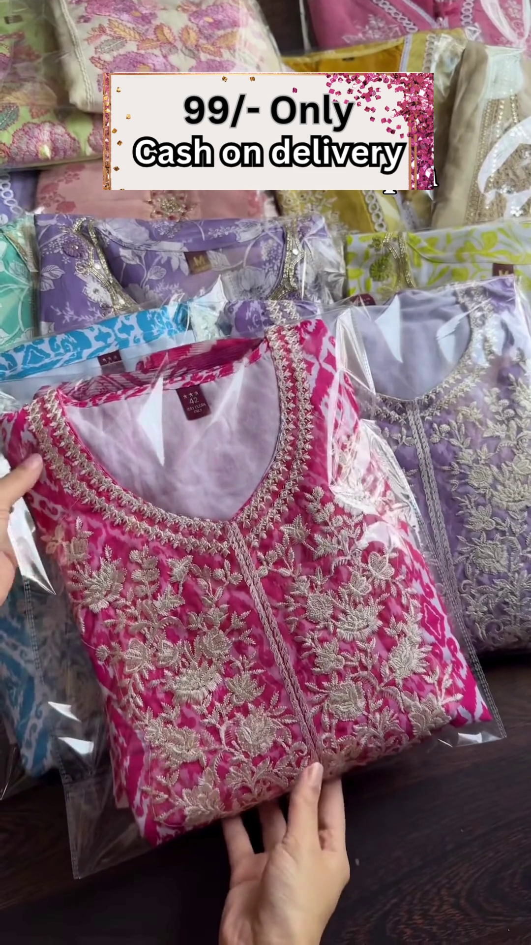 Elegant Lavender Embroidered Suit