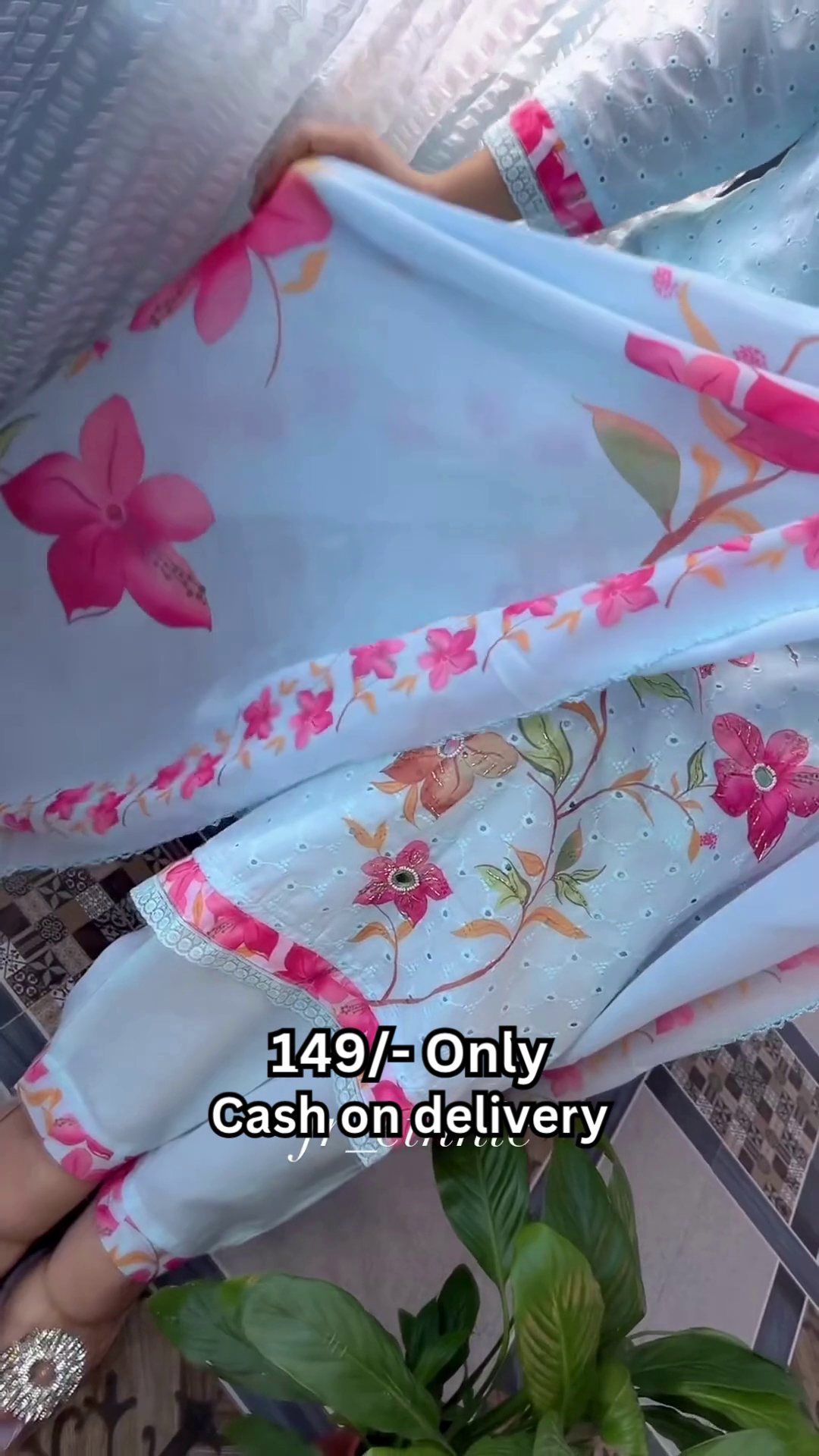 Baby Blue Floral Suit Set 