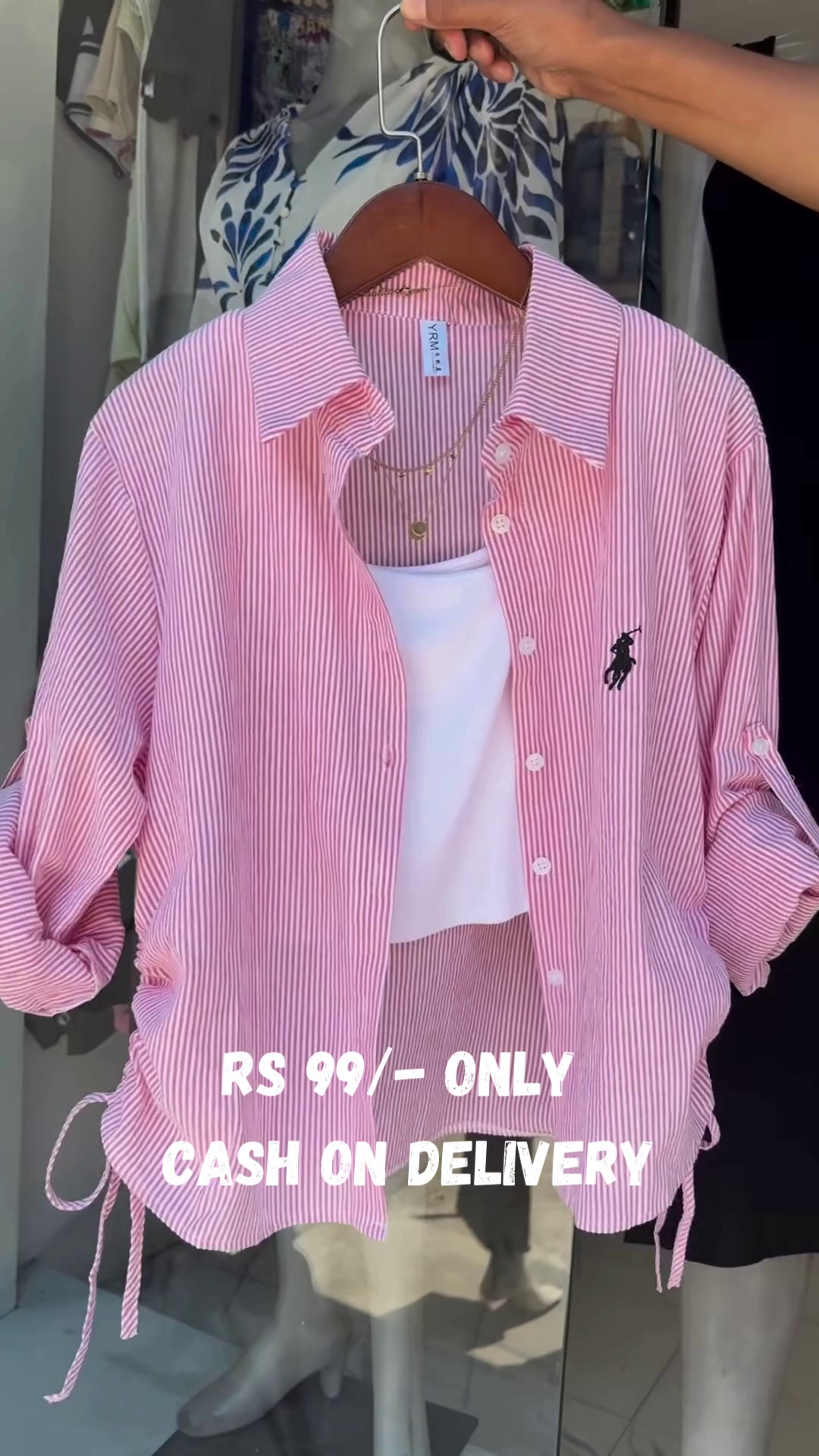 Mint Striped Casual Shirt Set 