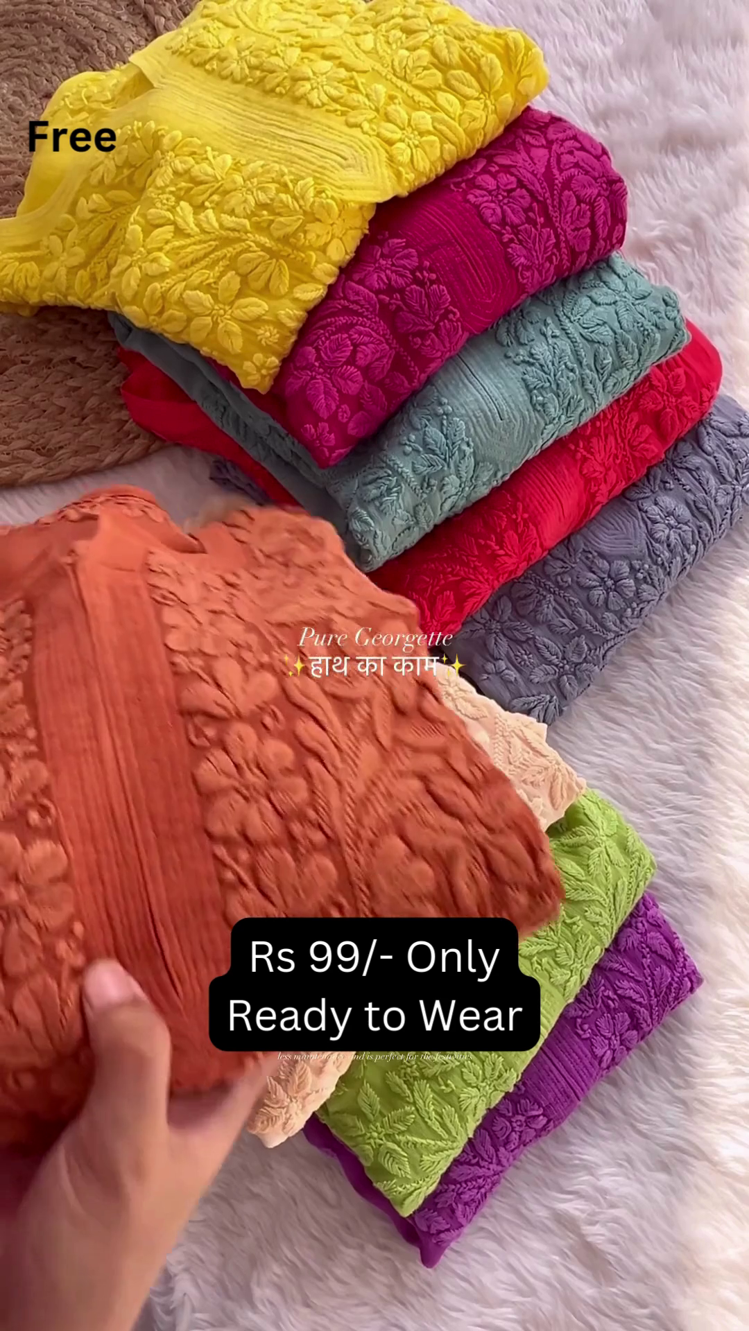 Pure Georgette Embroidered Kurti 