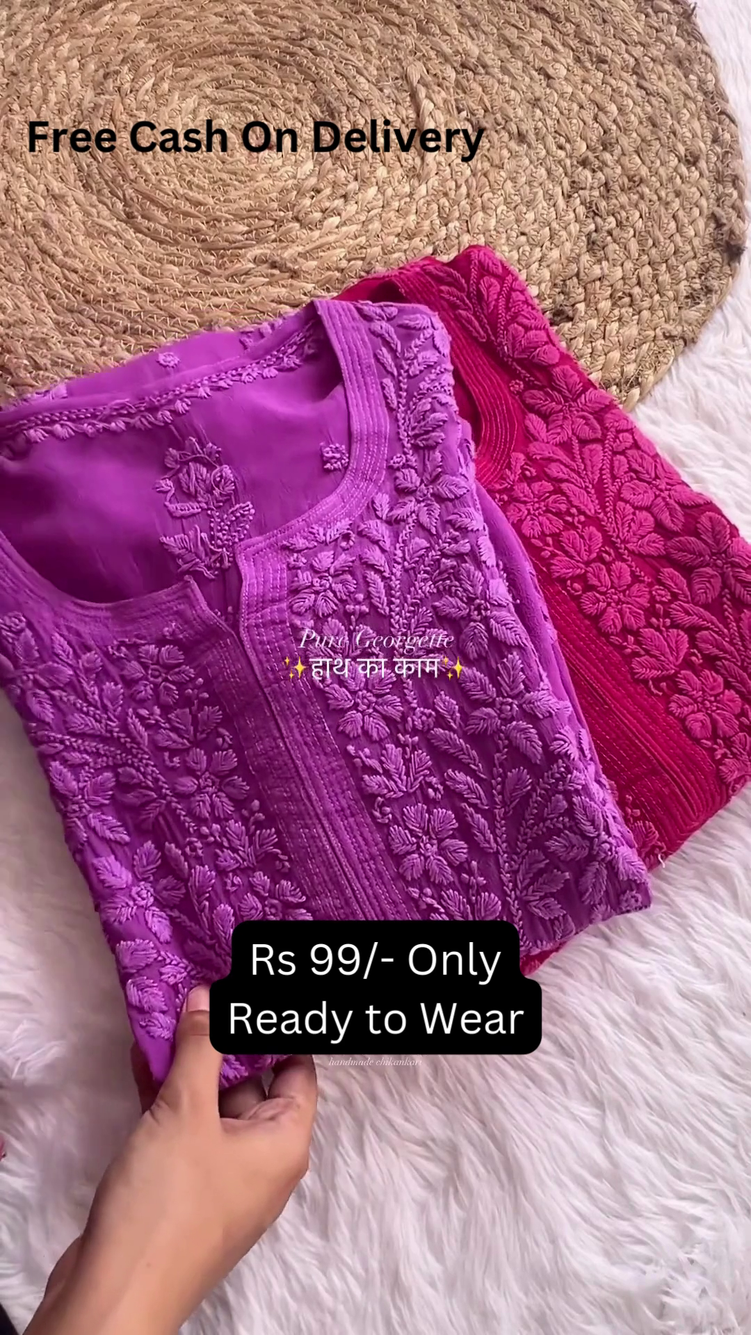 Pure Georgette Embroidered Kurti 