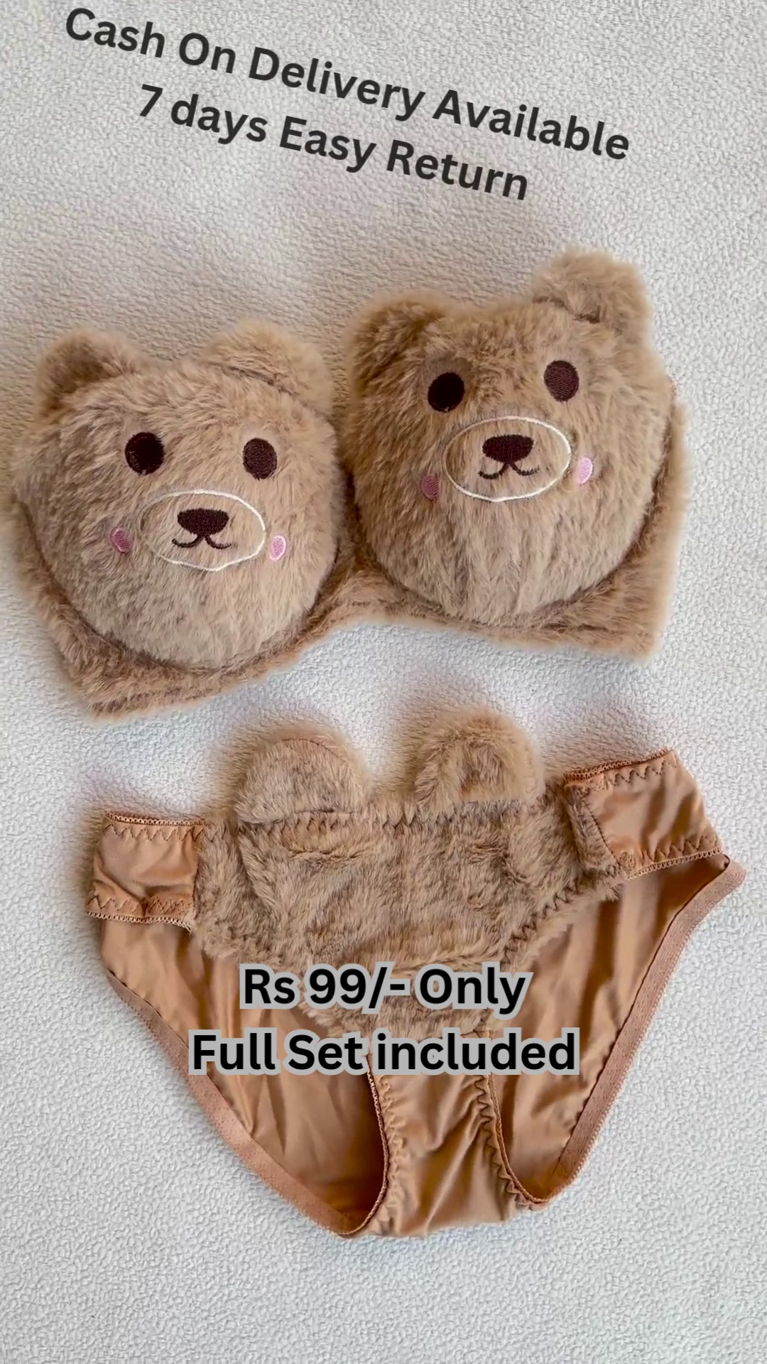 Cute Teddy Winter Cap & Gloves Set 