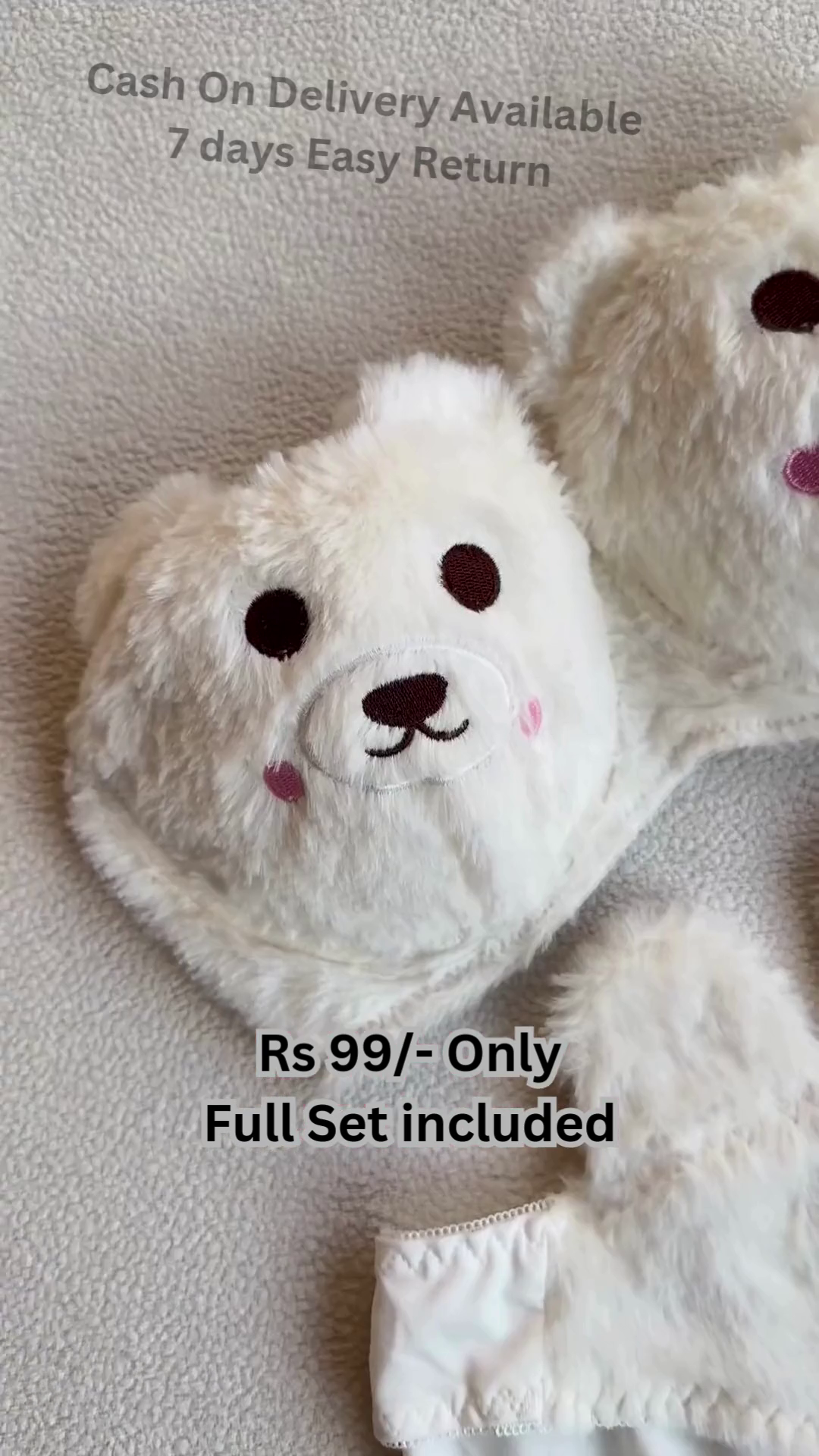 Cute Teddy Winter Cap & Gloves Set 