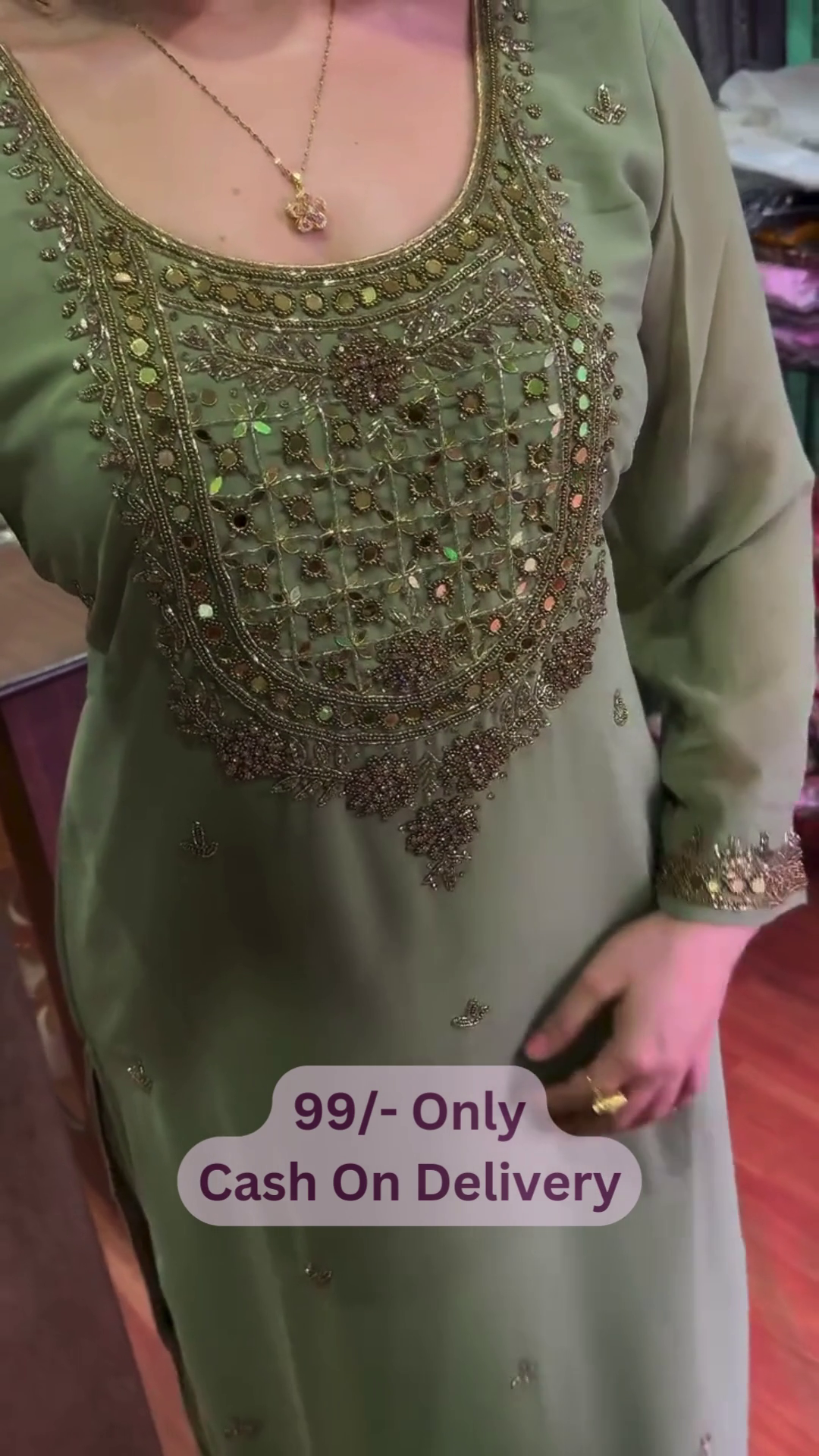 Elegant Mirror Work Kurti 