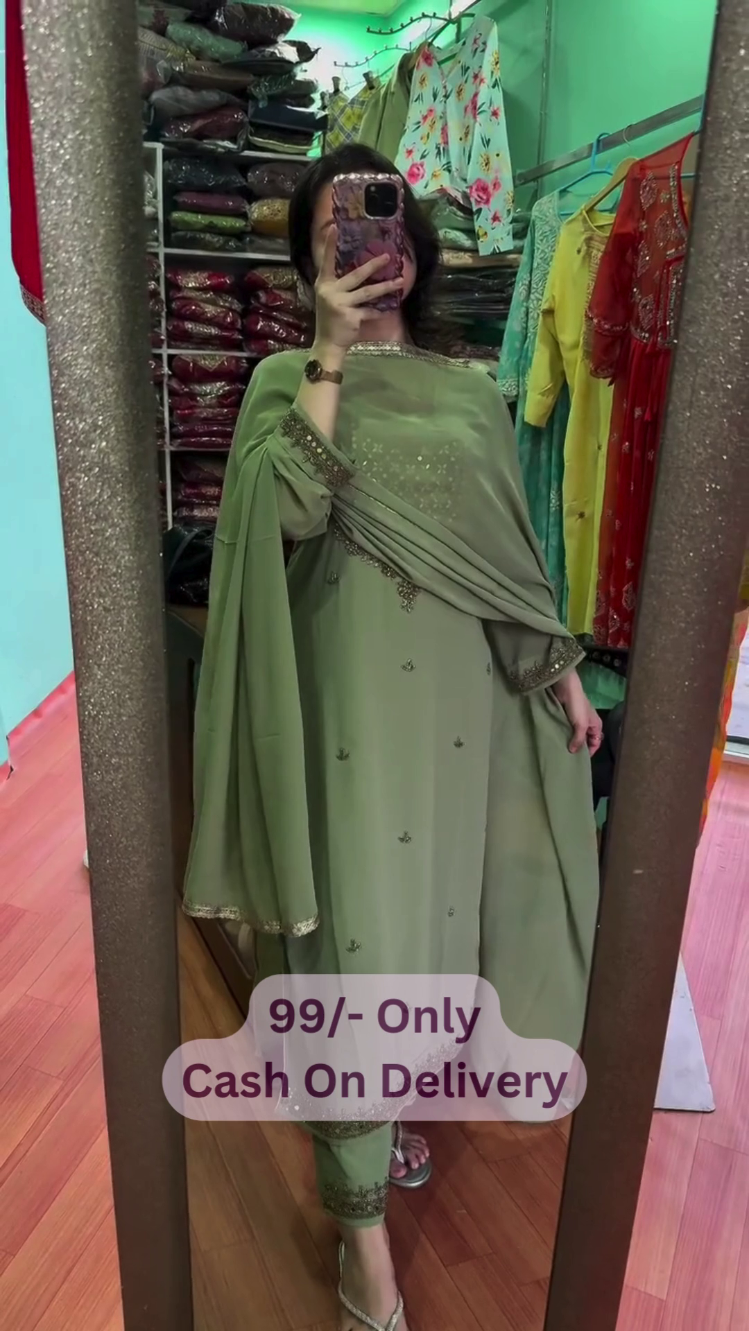 Elegant Mirror Work Kurti 