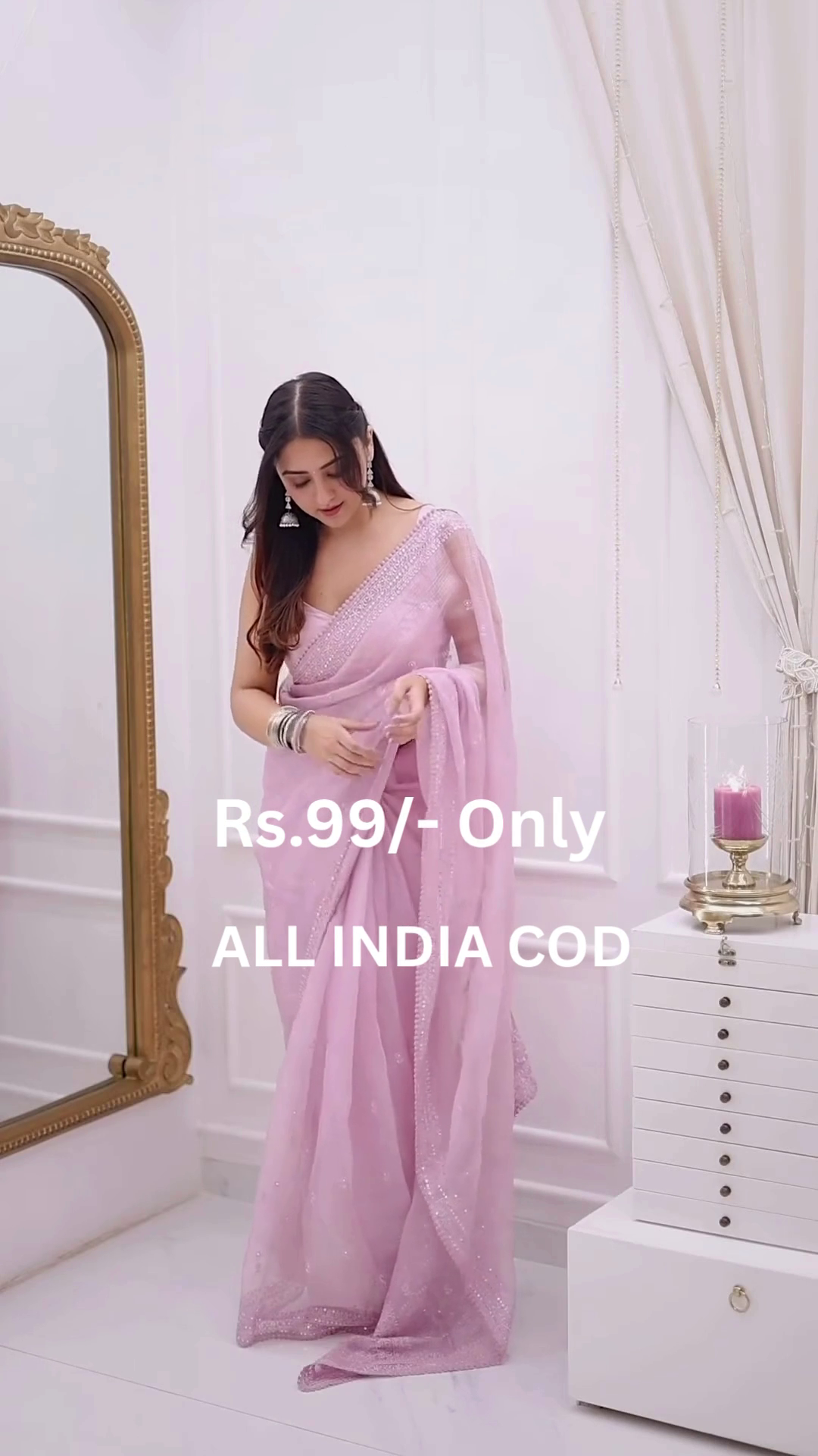 Graceful Pink Saree – Soft Feminine Festive Look 🌷