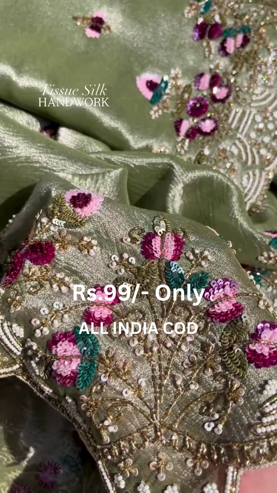 Luxury Silk Handwork Suit – Rich Festive Elegance 💚