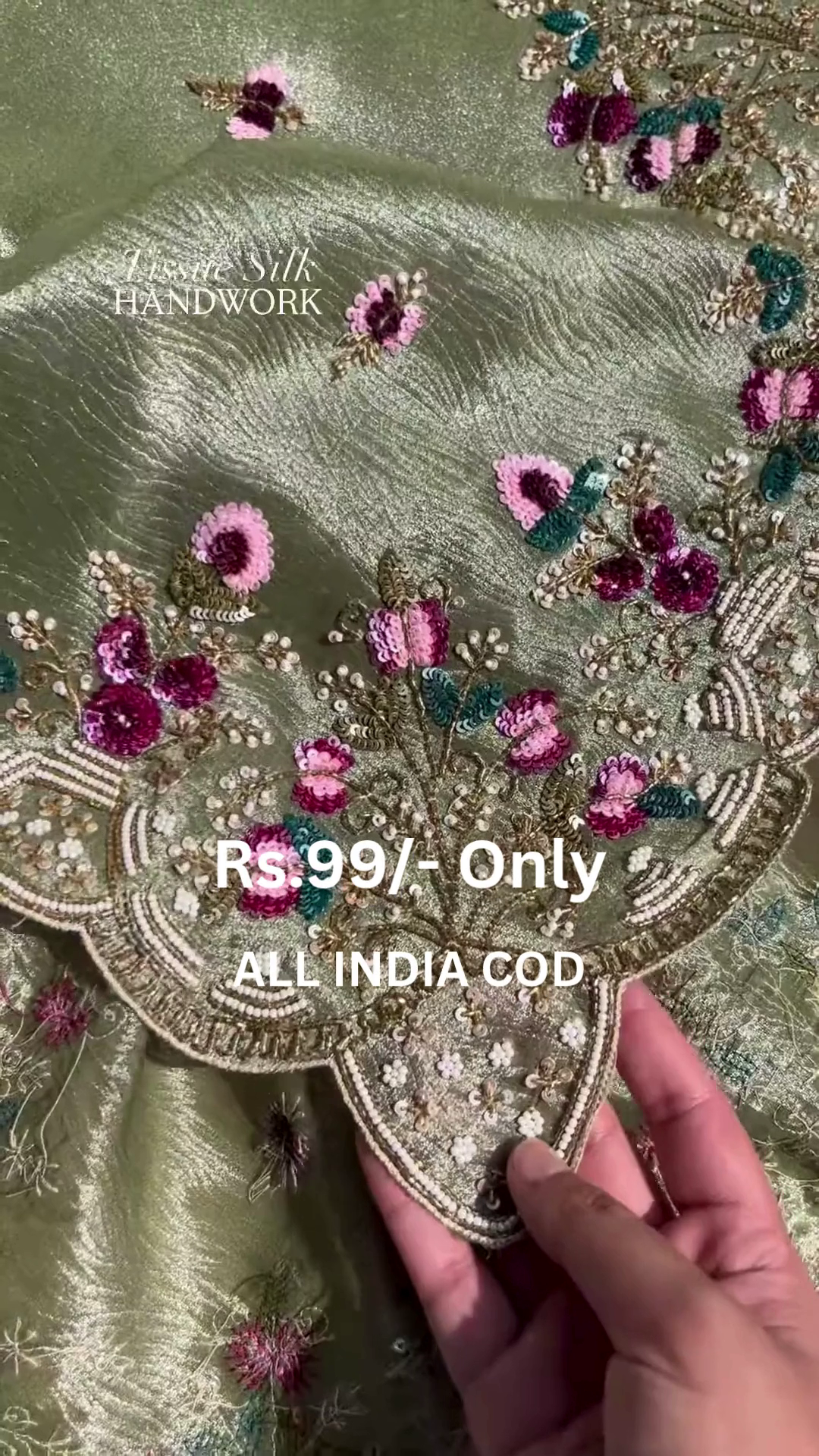 Luxury Silk Handwork Suit – Rich Festive Elegance 💚
