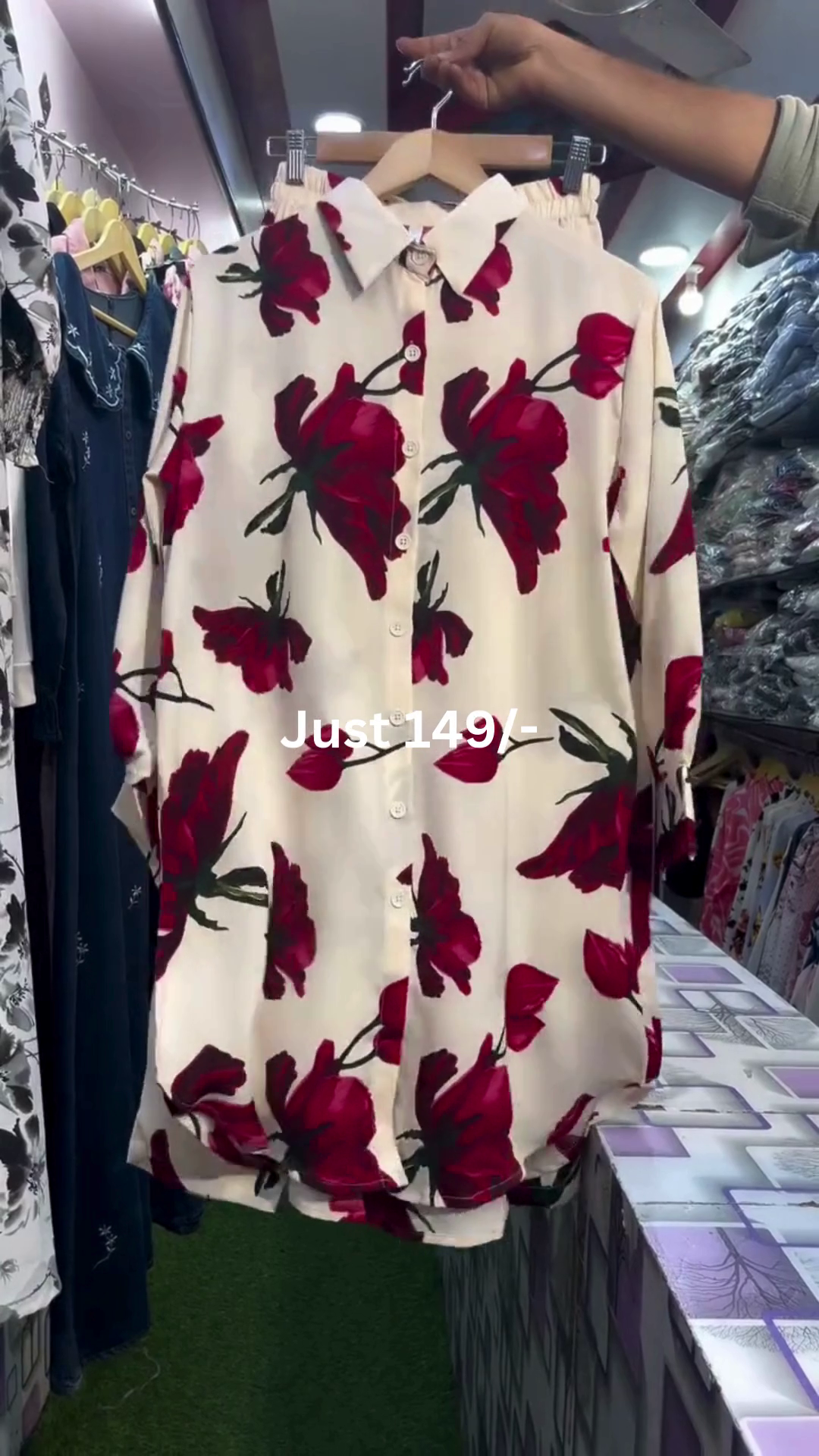 Trendy Floral Shirt Dress – Stylish Casual Fashion 🌹