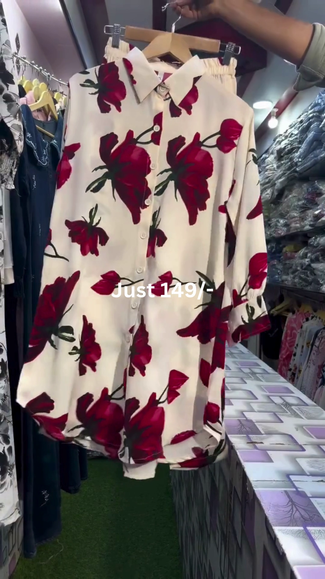Trendy Floral Shirt Dress – Stylish Casual Fashion 🌹