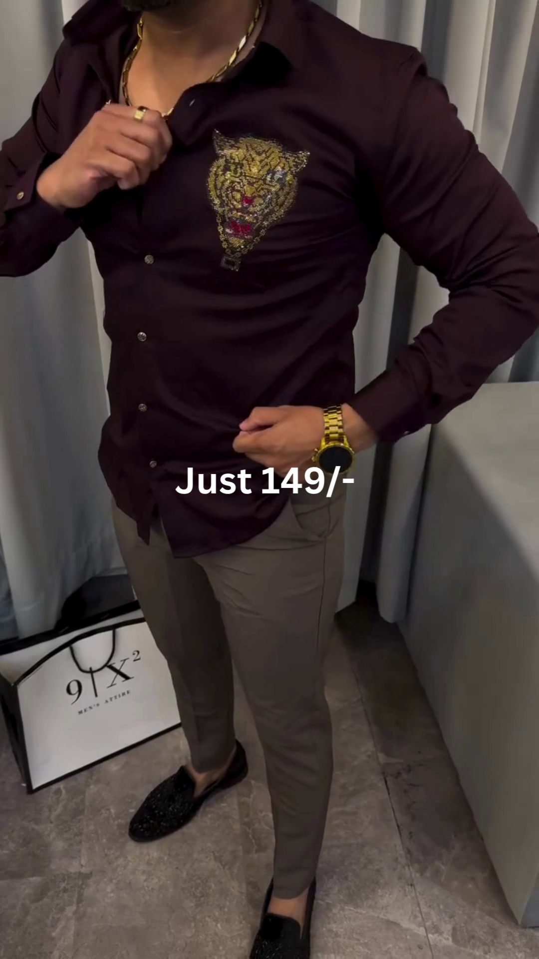 Premium Maroon Designer Shirt for Men – Bold & Stylish Look 🔥