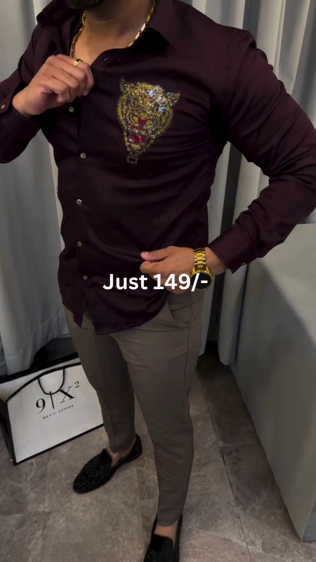 Premium Maroon Designer Shirt for Men – Bold & Stylish Look 🔥