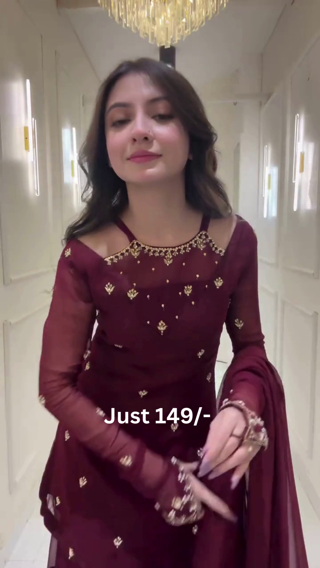 Elegant Maroon Sharara Suit – Graceful Festive Ethnic Style ❤️