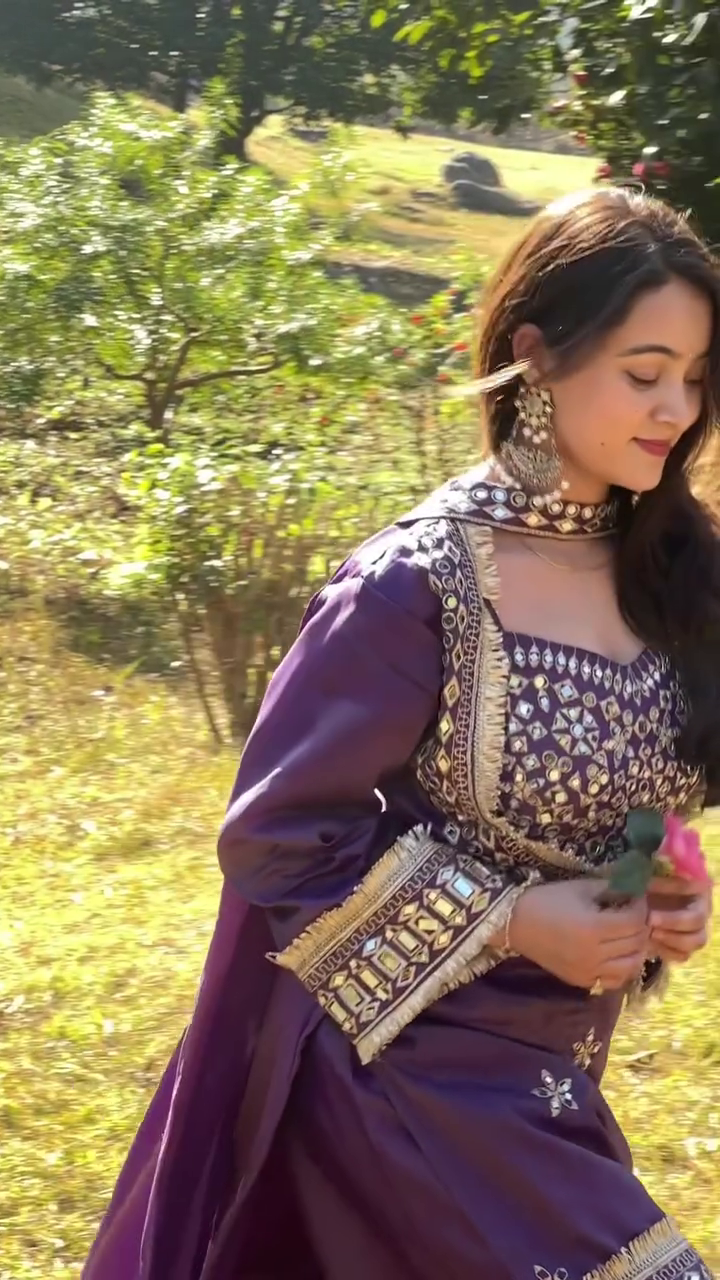 Glamorous Purple Embroidered Festive Suit