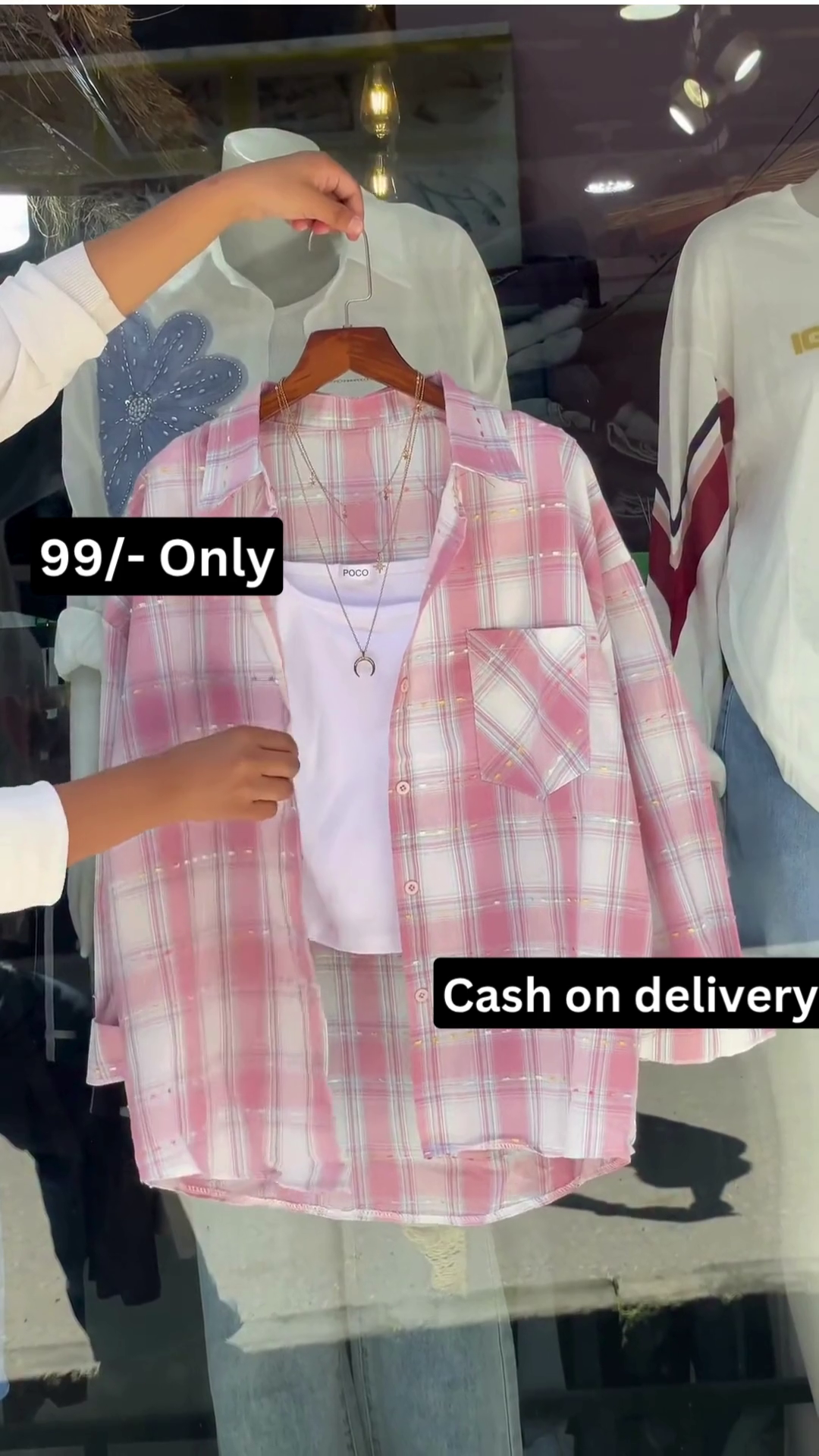 Trendy Pink Check Shirt Set – Casual Style Made Easy