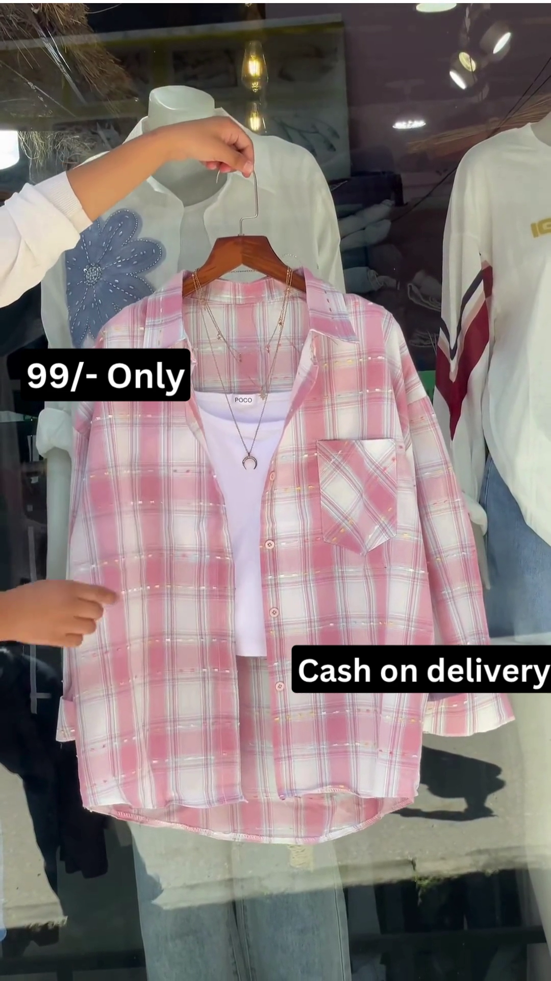 Trendy Pink Check Shirt Set – Casual Style Made Easy