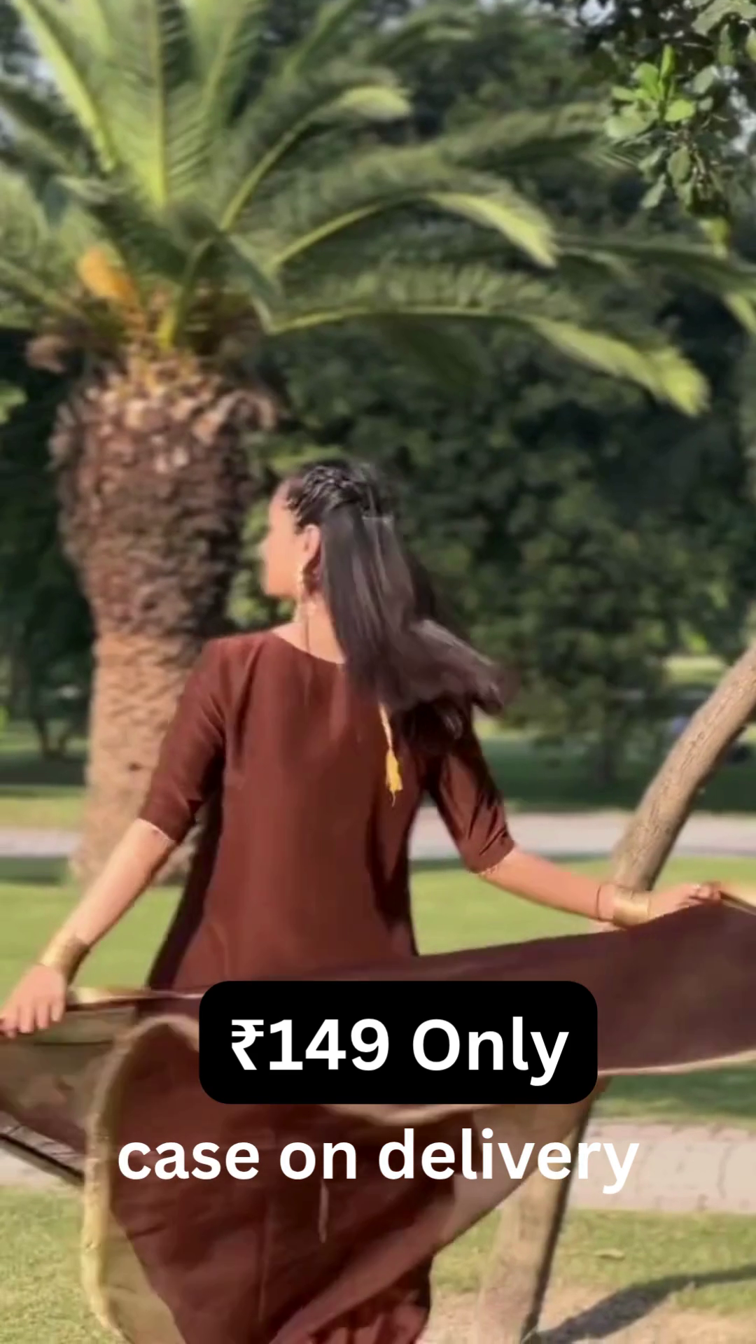 🤎 Elegant Flow – Brown Kurta with Dupatta