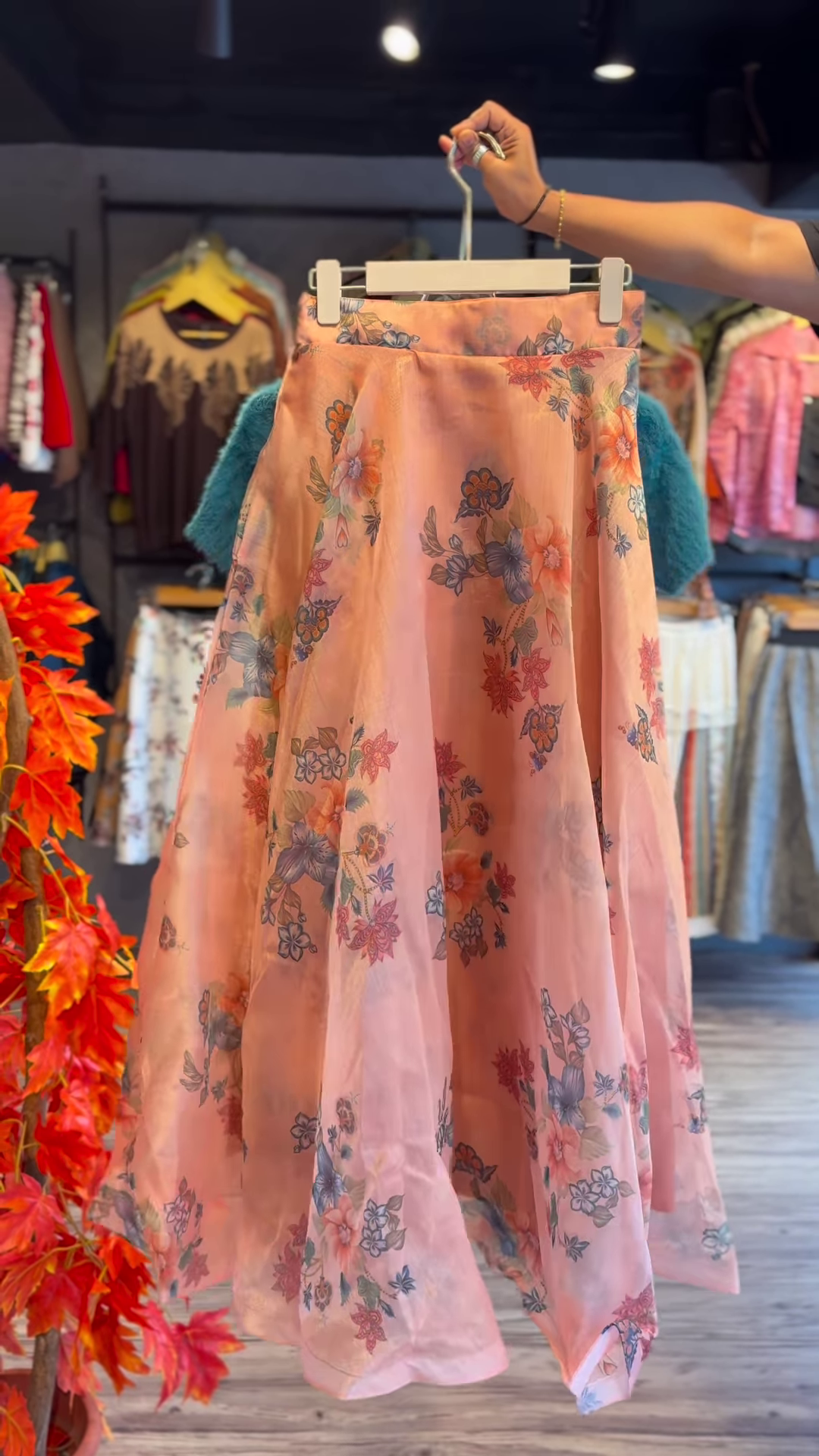 Chic Winter Fusion Set – Soft Knit Meets Floral Elegance