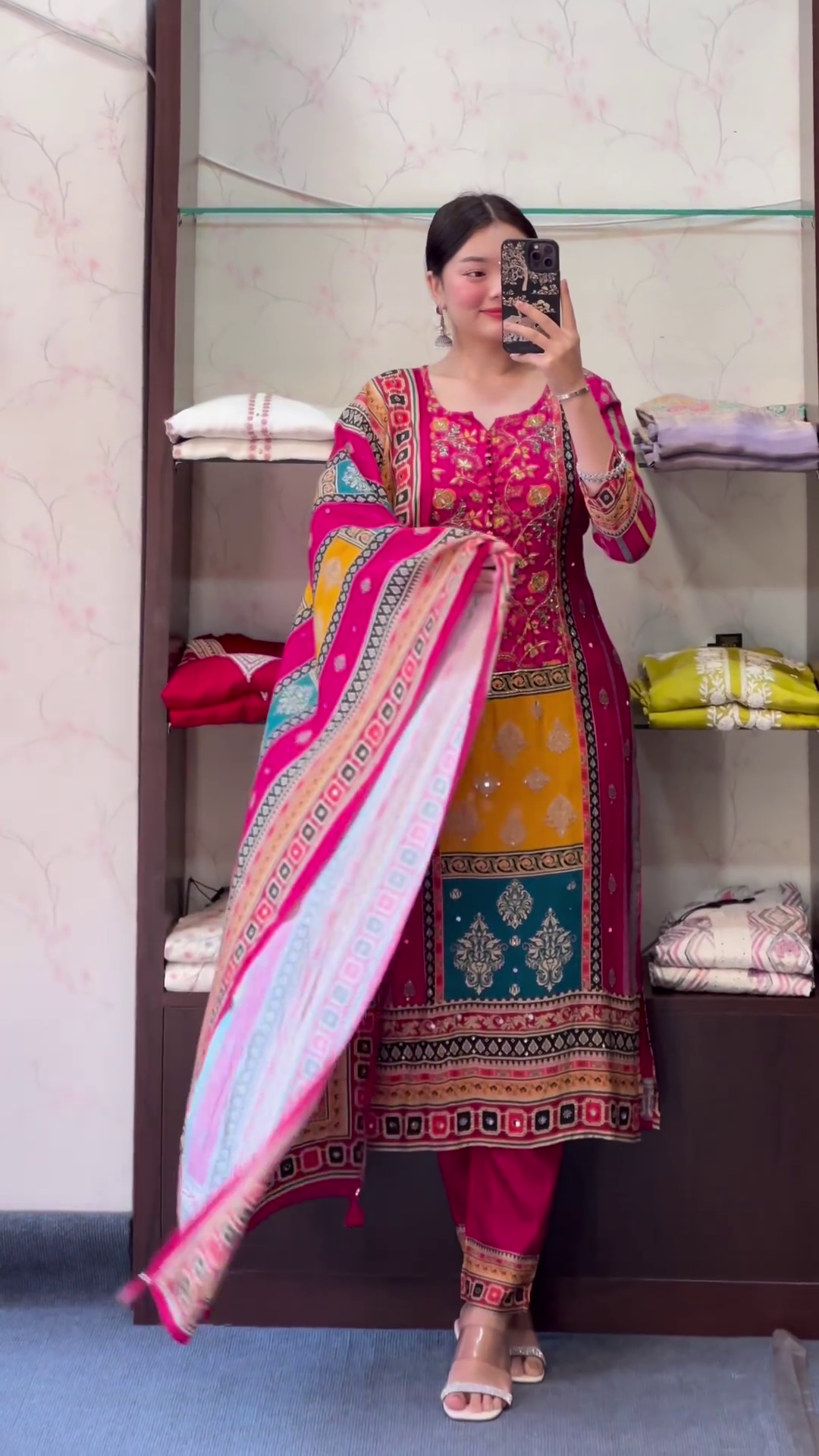 Vibrant Ethnic Charm – Festive Printed Kurta Set