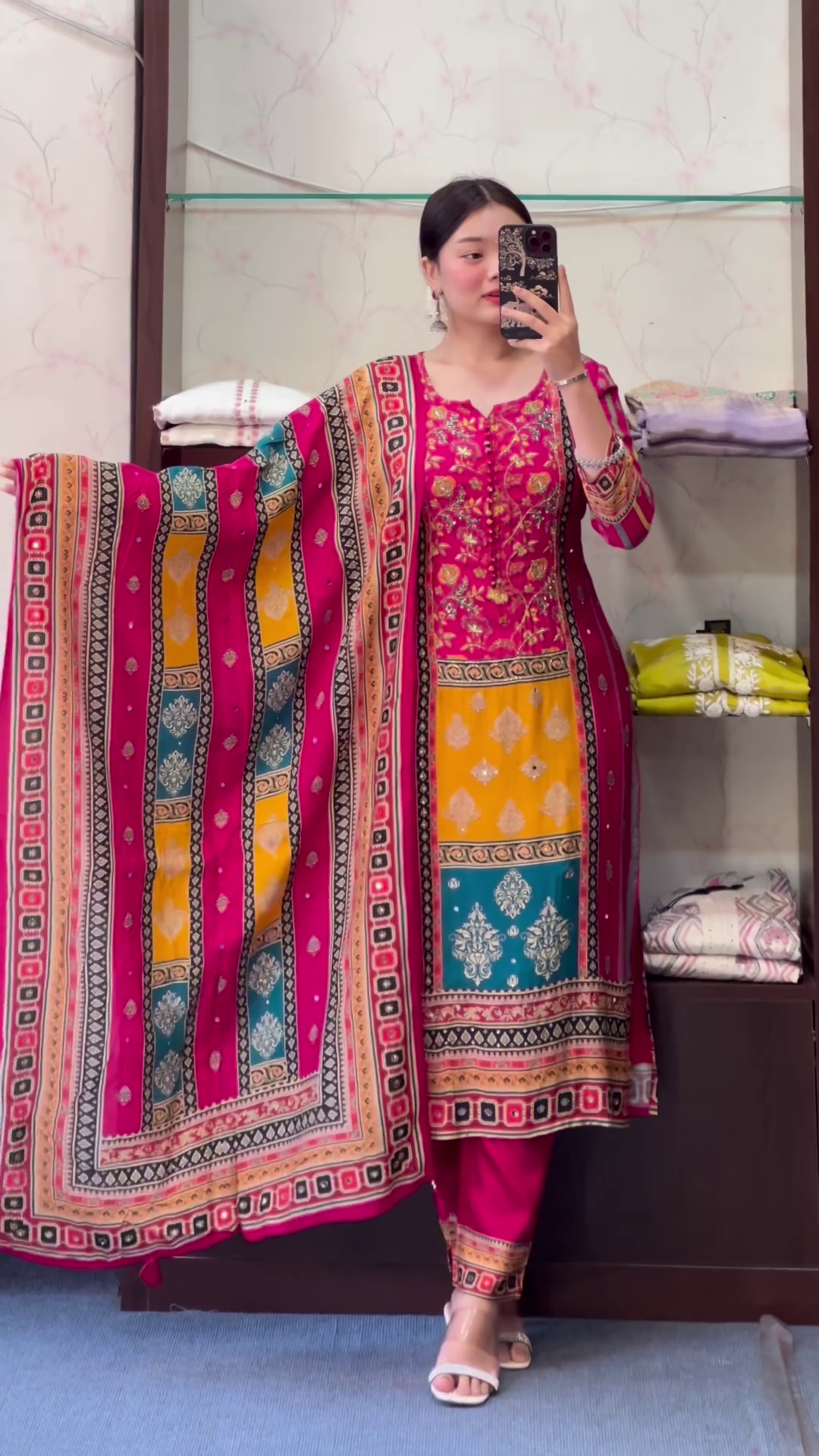 Vibrant Ethnic Charm – Festive Printed Kurta Set