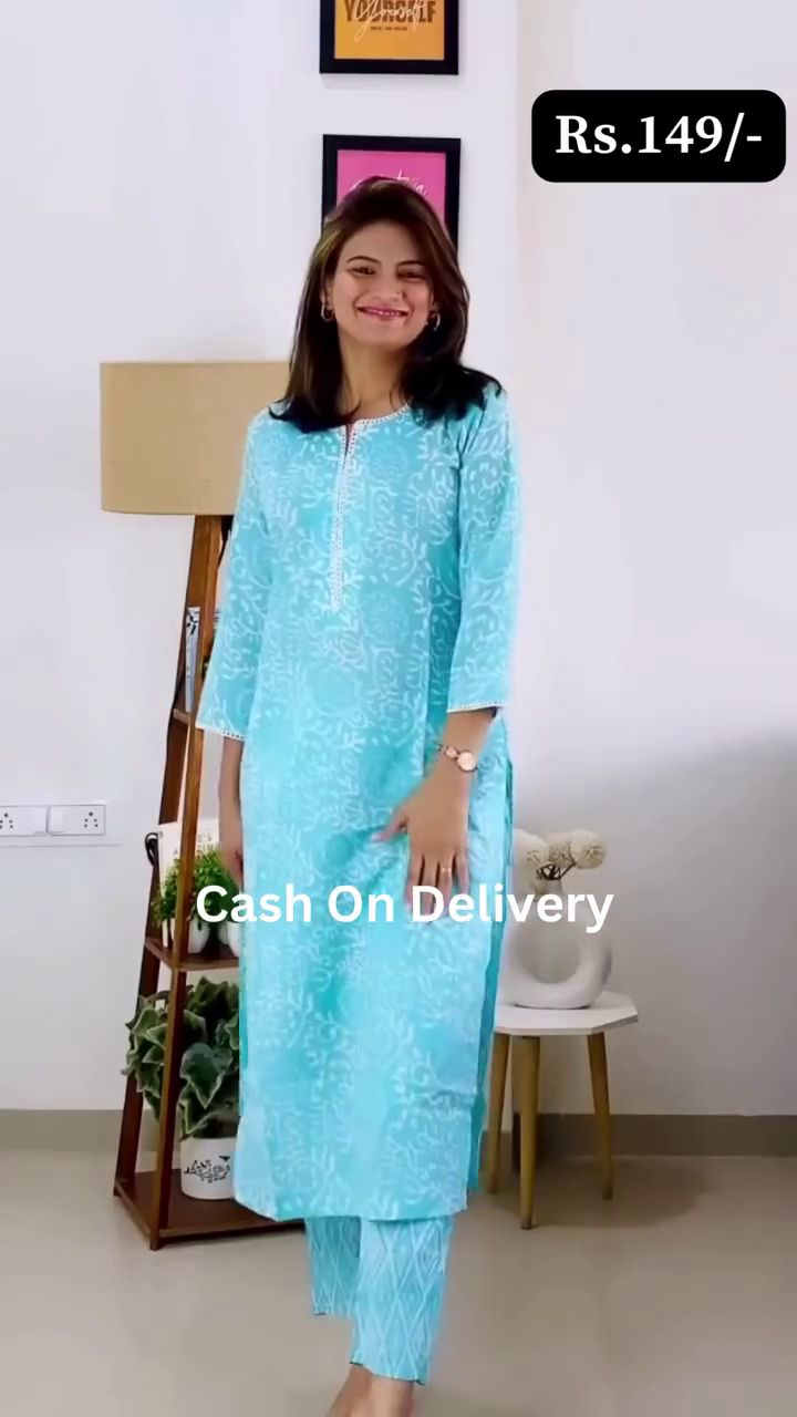 Minimal Grace – Everyday Blue Kurta Set