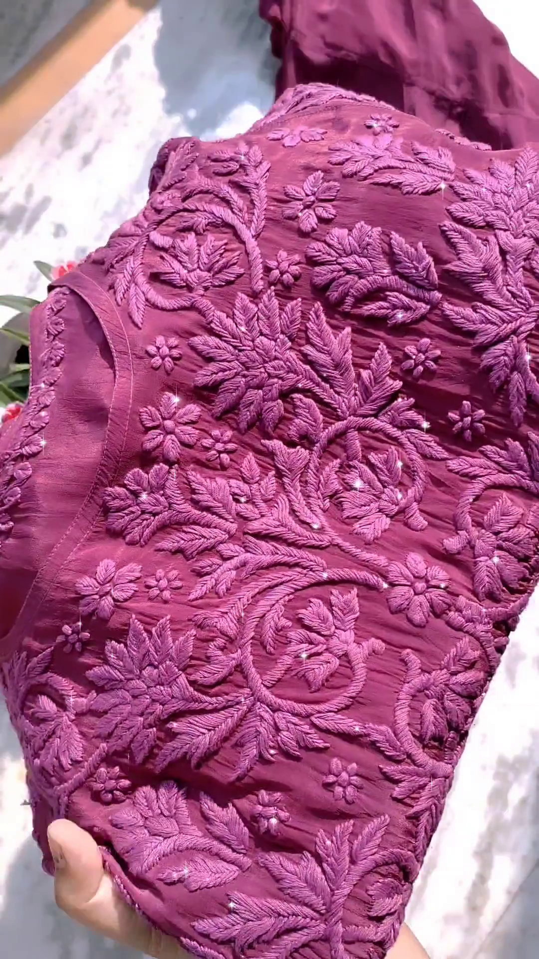 Royal Wine Elegance – Intricate Embroidered Kurta Set