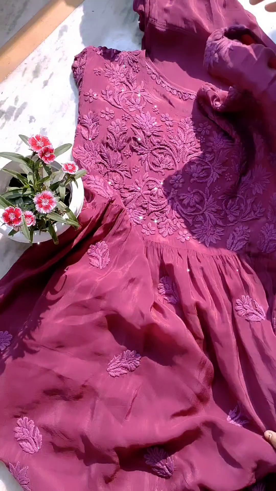 Royal Wine Elegance – Intricate Embroidered Kurta Set