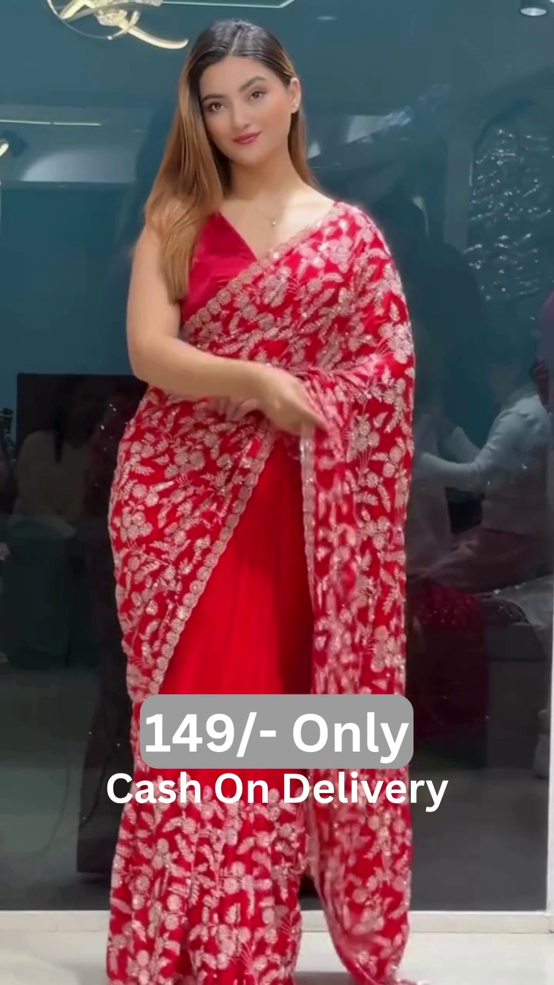 Bold & Beautiful – Designer Red Saree Look