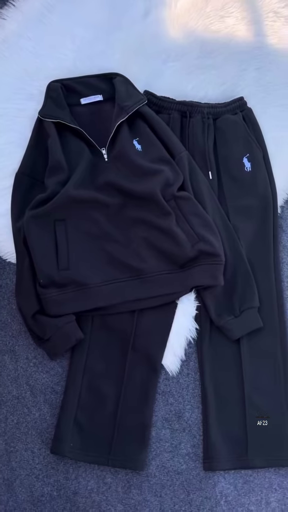 Minimal Luxe – Black Athleisure Co-ord Set