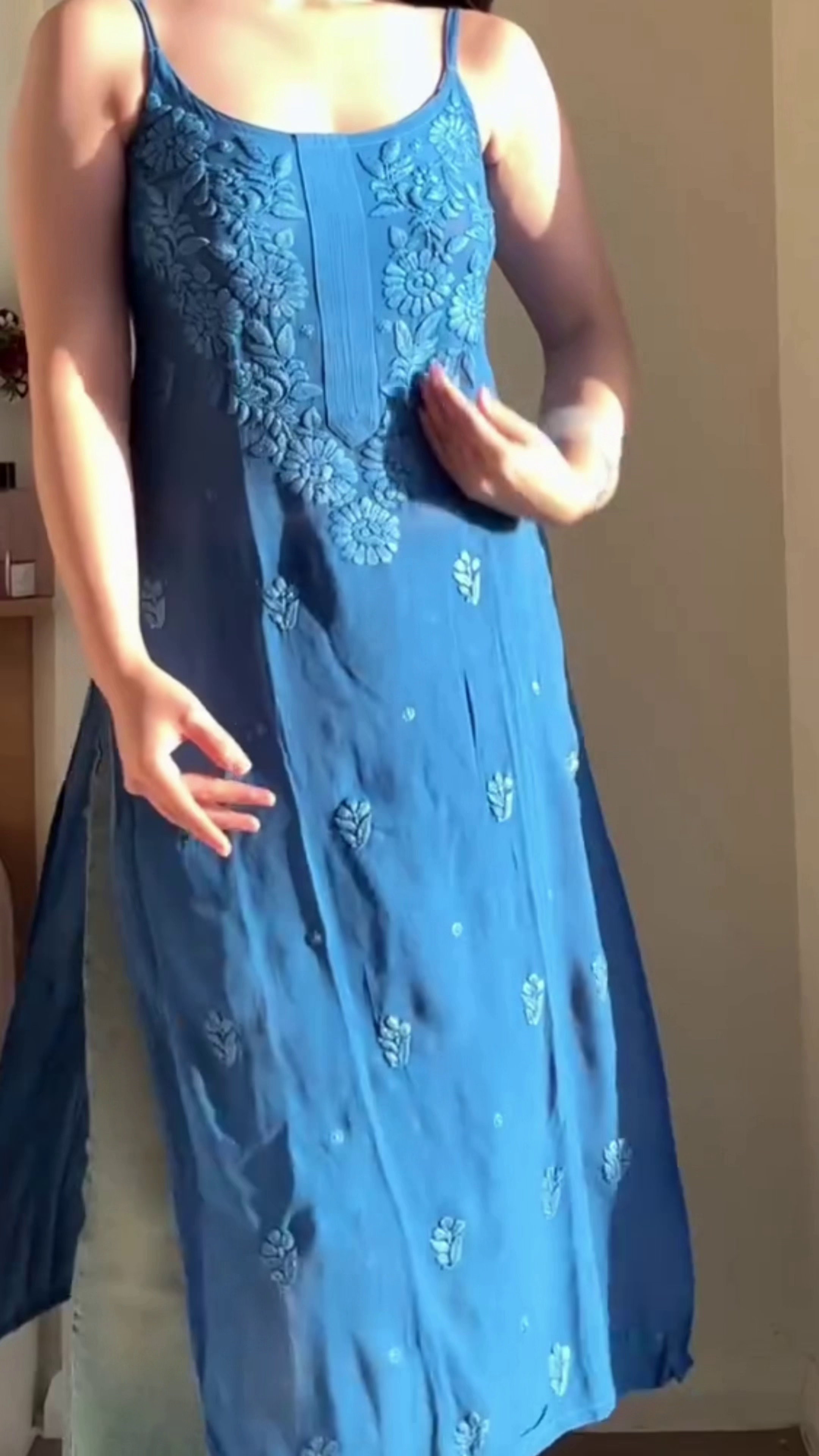 Elegant Blue Embroidered Kurti – Simple & Graceful Everyday Wear 💙